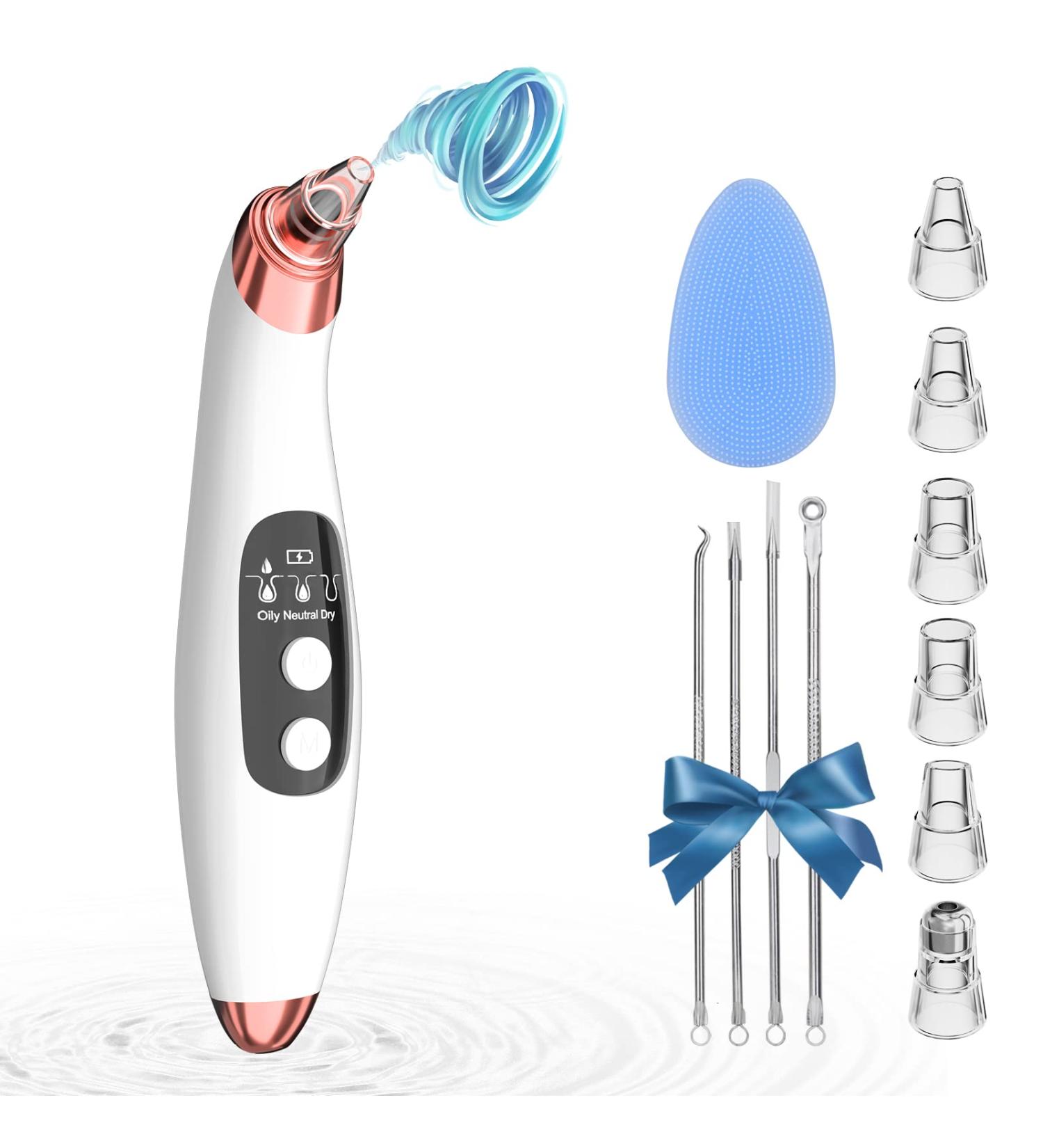 2022 Upgraded Blackhead Remover Pore Vacuum Kit | Facial Pore Cleaner Electric Acne Extractor Tool with 6 Probes | USB Rechargeable | For Women & Men | Suitable for Oil, Dry, and Mixed Skin - Buy Online on GoSupps.com