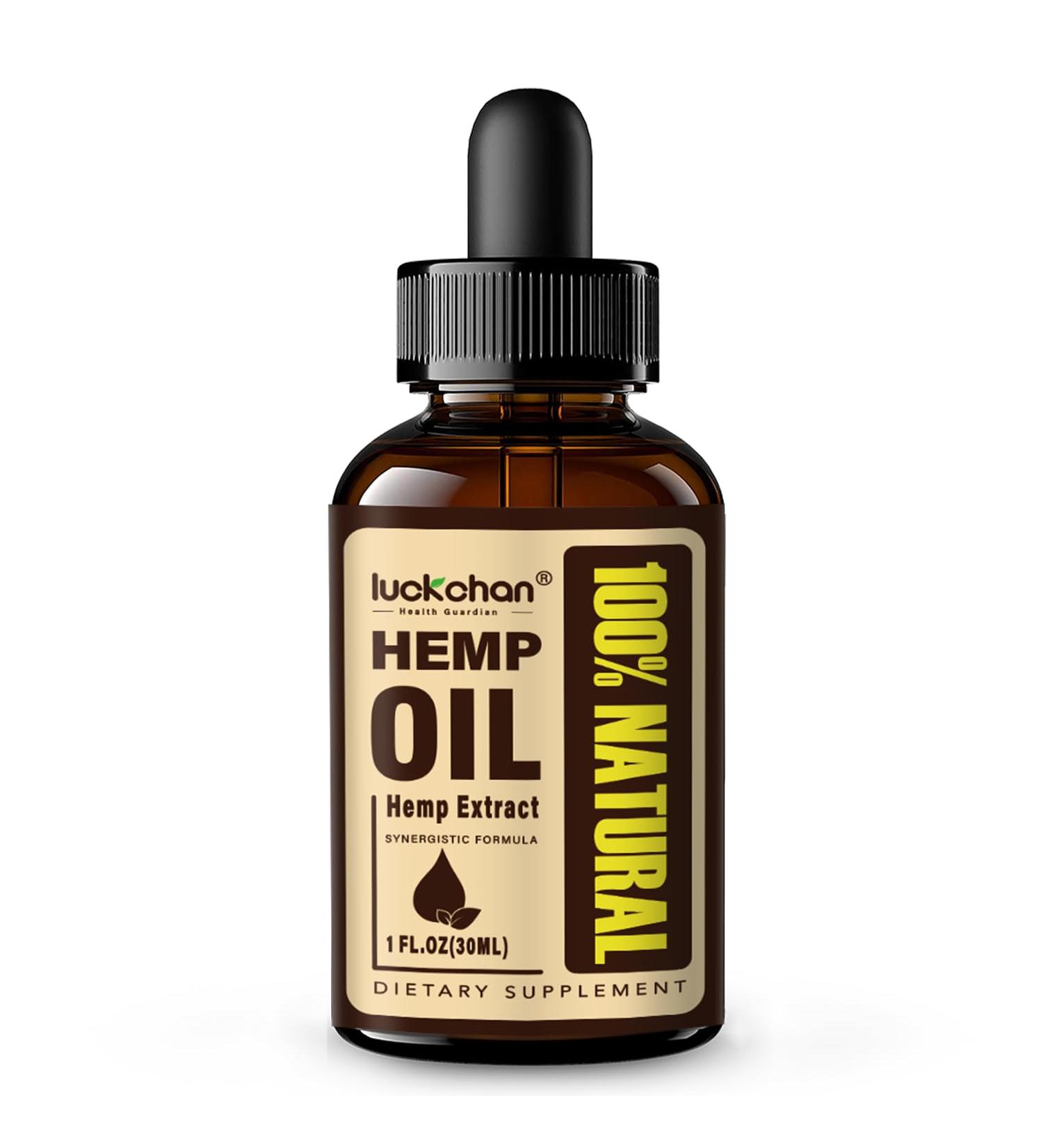 LUCKCHAN (1-Pack) Premium Hemp Oil High Potency 900 000 Maximum Strength for - Natural Hemp Extract Vegan Non-GMO - Organic Tincture Drops - Buy Online on GoSupps.com