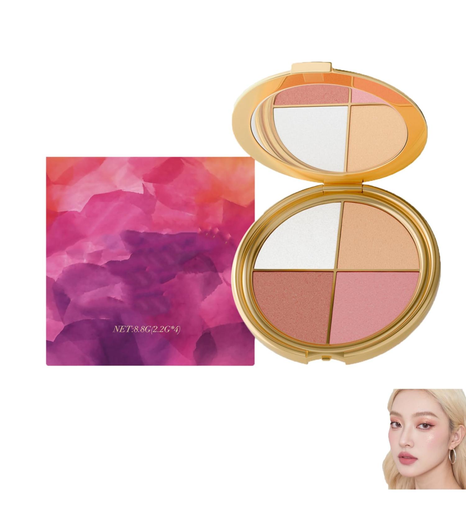 Palette de maquillage 4 en 1 pour illuminer les yeux et les joues fard paupi res et blush d finir le visage waterproof et longue tenue effet maquillage naturel pour toutes les (1pcs) - Buy Online on GoSupps.com