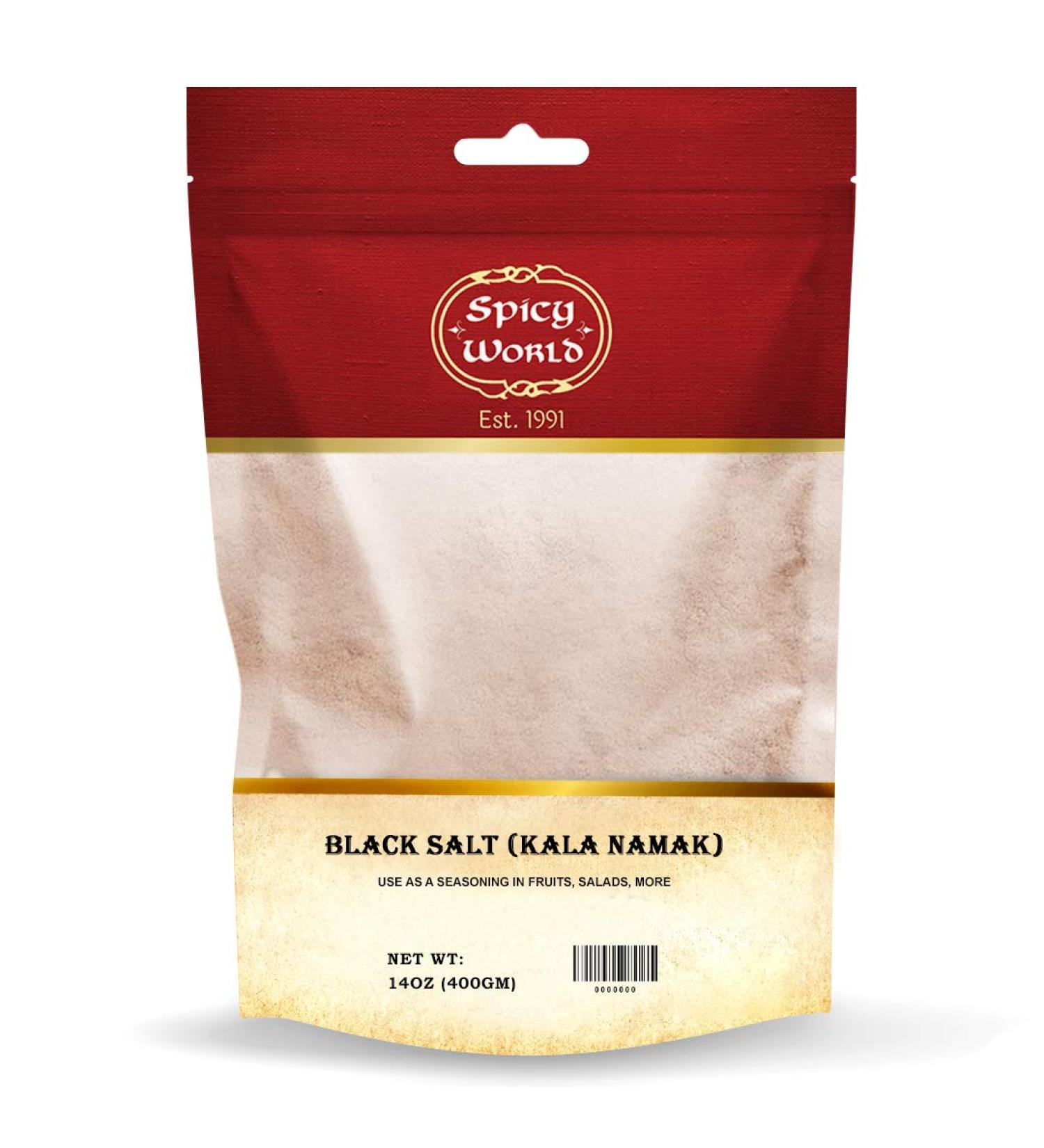 Spicy World Kala Namak Indian Black Salt 400g (14oz) - Unrefined Pure & Natural