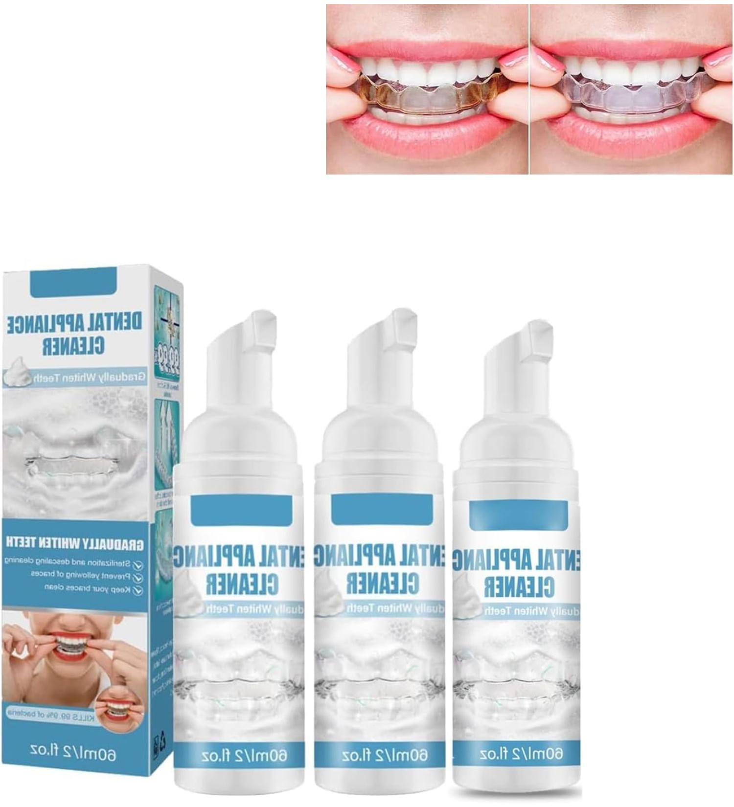 Mousse nettoyante pour appareils buccaux proth ses dentaires prot ge-nuits dispositifs de retenue et aligneurs combat la mauvaise haleine 60 ml (3pcs) 3 Pi ces. - Buy Online on GoSupps.com