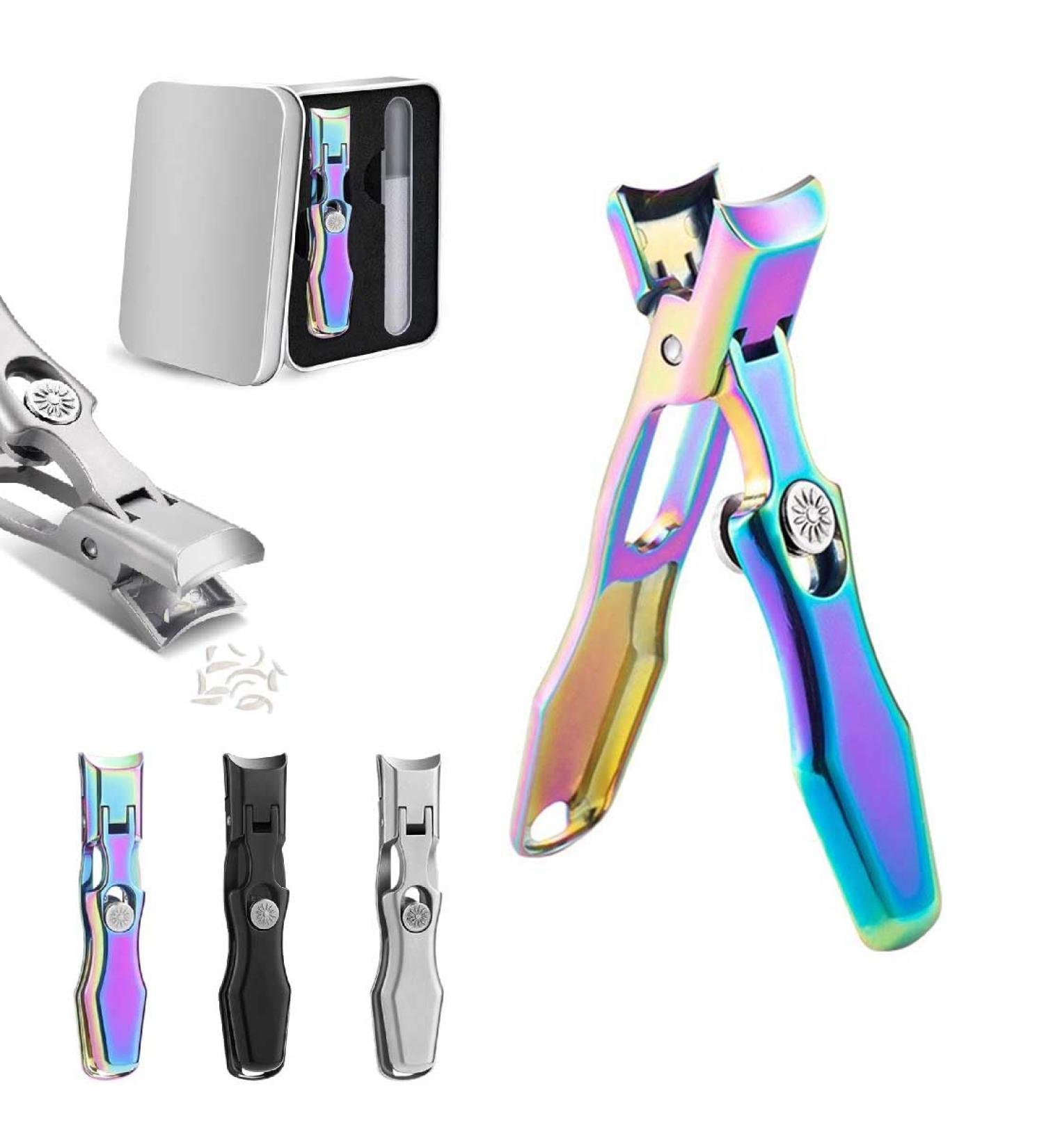 German Nail Clippers with Safety Lock for Men 2024 New Luxurious Ultra Sharp Nail Clippers for Thick Nails Stainless Steel Wide Jaw Opening No Splash Fingernail Cutters with Catcher File (Colorful) - Buy Online on GoSupps.com
