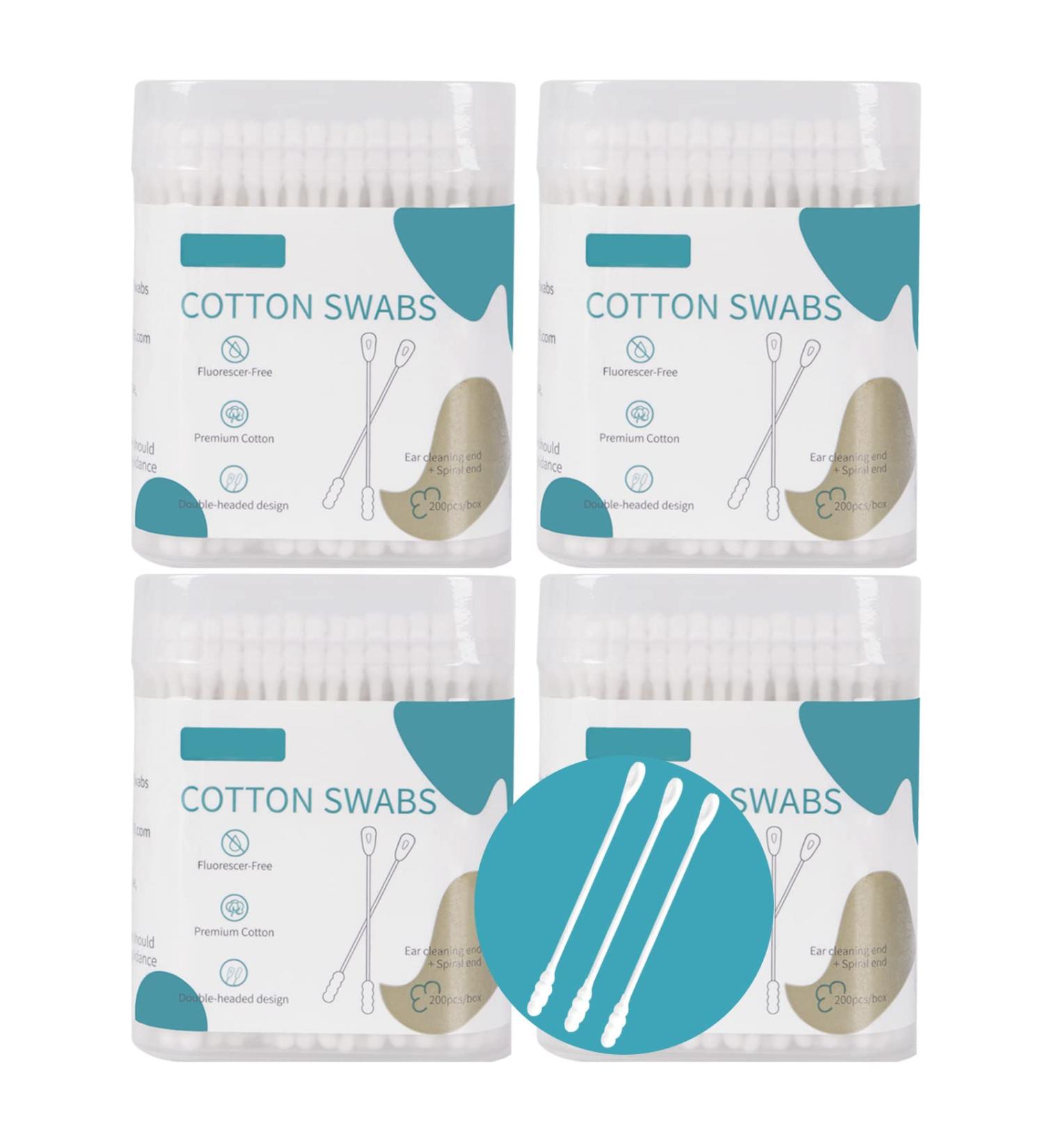 MEIPO Spiral Head & Ear Spoon Cotton Swab Buds (4Pack-800pcs) - Gentle Makeup Removal & Ear Cleaning - Buy Online on GoSupps.com