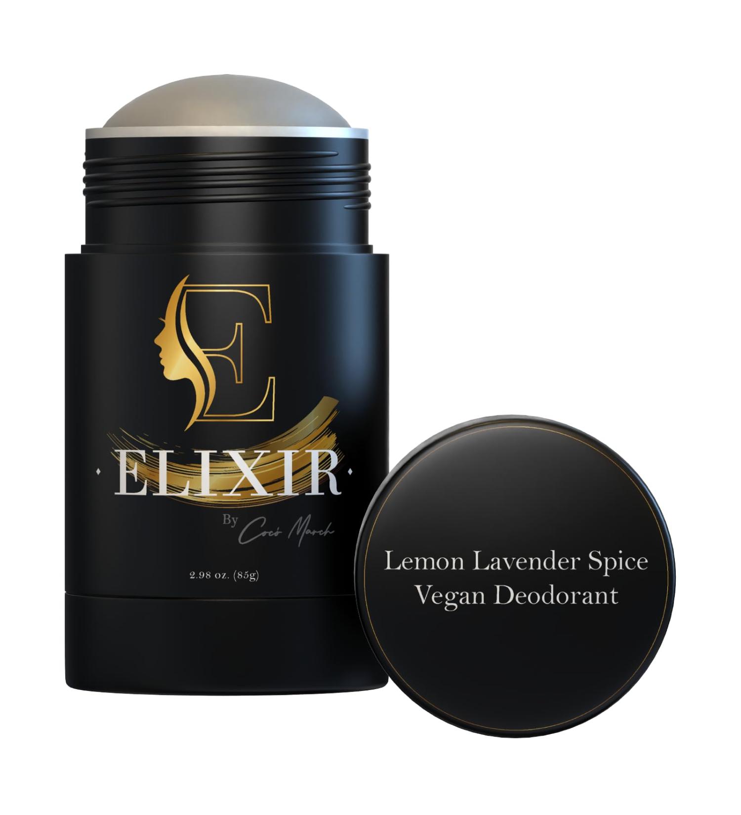 Elixir by Coco March Aluminum Free Vegan Deodorant - Lemon Lavender | Natural Ingredients Effective Odor Protection Organic Coconut Oil & Shea Butter - 2.98 oz - Buy Online on GoSupps.com