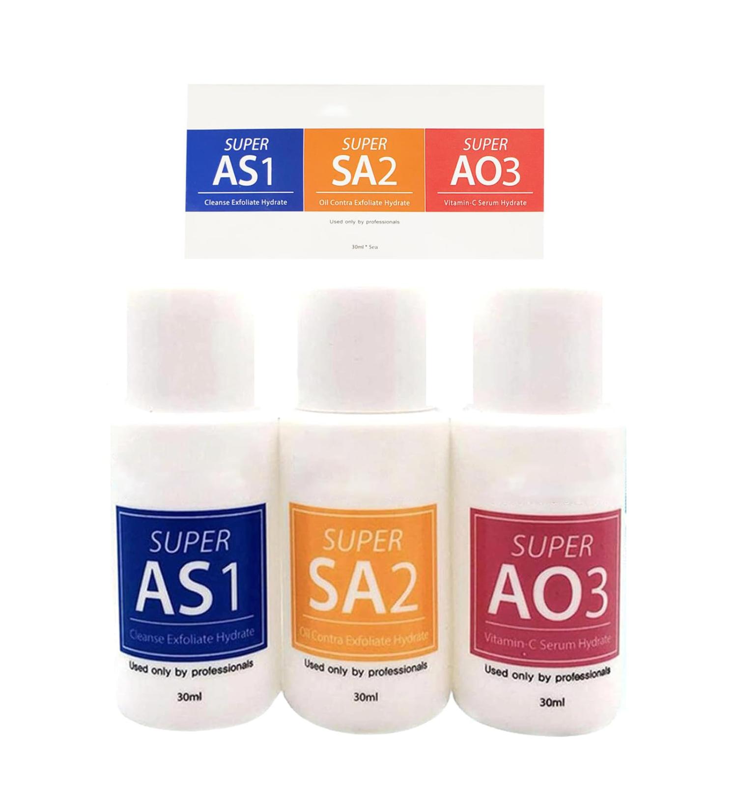  Utapossin Water Peeling Hydrofacial Skincare Concentrated Facial Cleansing Serum Concentrated Solution Anti-Wrinkle Serum Dermabrasion for Oily and Acne Skin (3 x 30 ml) - Buy Online on GoSupps.com