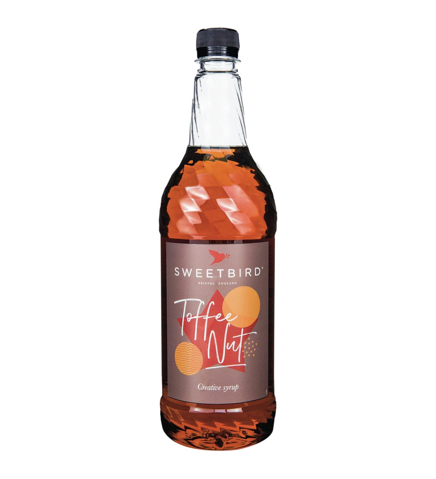 Sweetbird Toffee Nut Syrup (1 Litre) - Vegan-Friendly Delicious Toffee Flavor - Buy Online on GoSupps.com