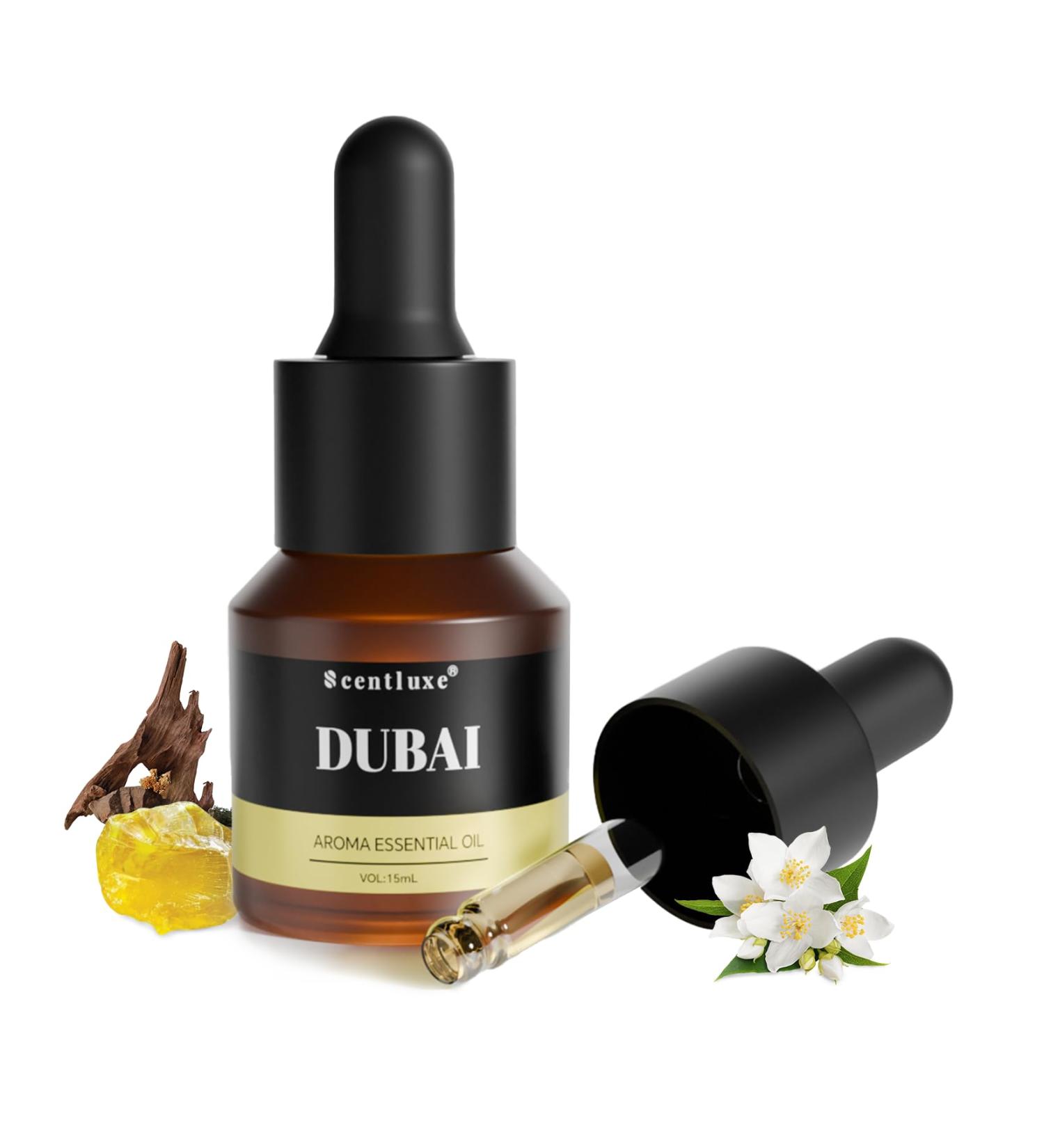 Scentluxe Aroma Diffuser Oil - Dubai - Inspired by Hotel Scent for Home Premium Fragrance Oil for Ultrasonic and Waterless Diffusers and Crafting - 15 mL Glass Bottle with Dropper - Buy Online on GoSupps.com