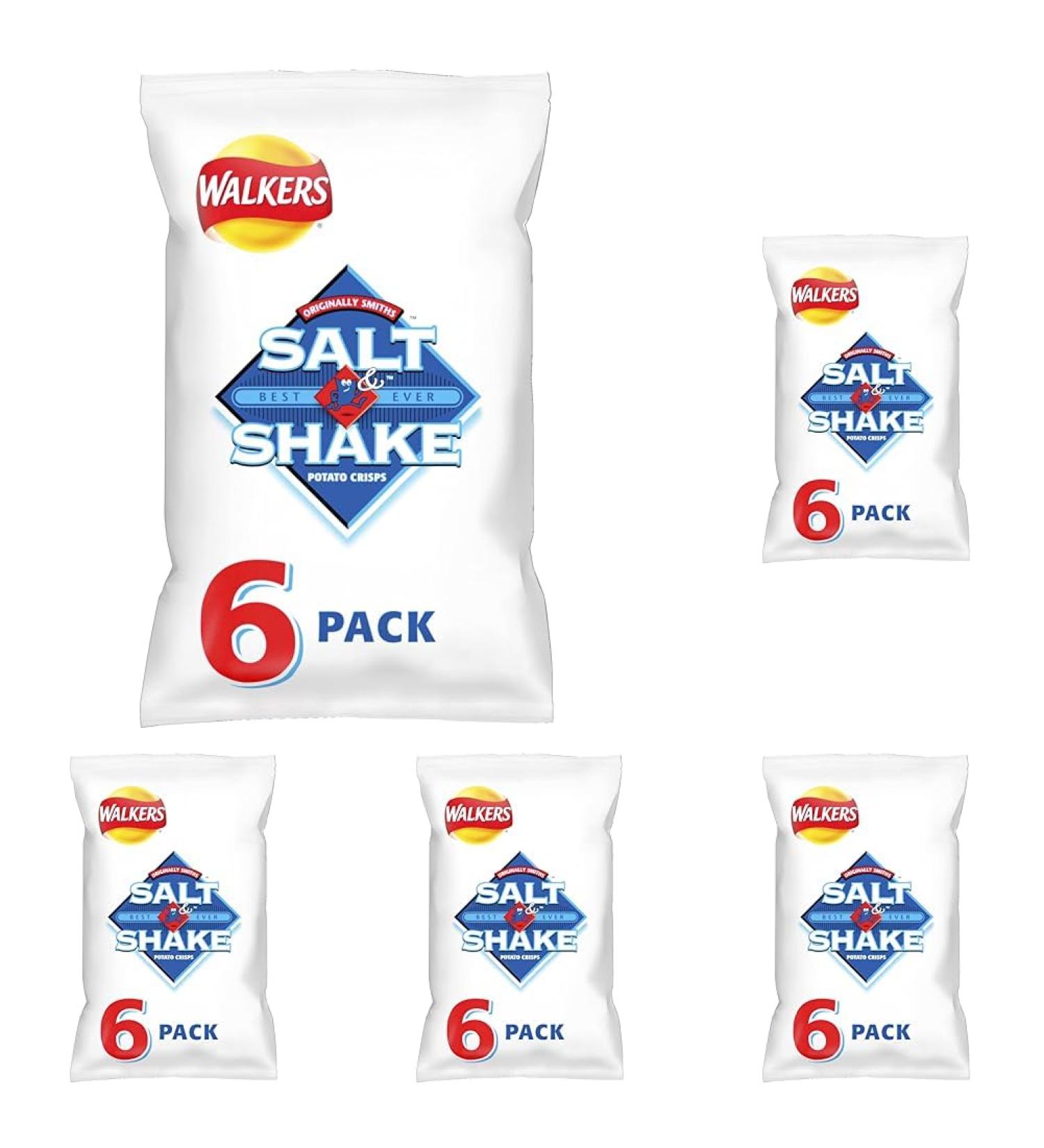 Walkers Salt and Shake Multipack Crisps 6x24g (Pack of 5) 24 g (Pack of 30) - Buy Online on GoSupps.com