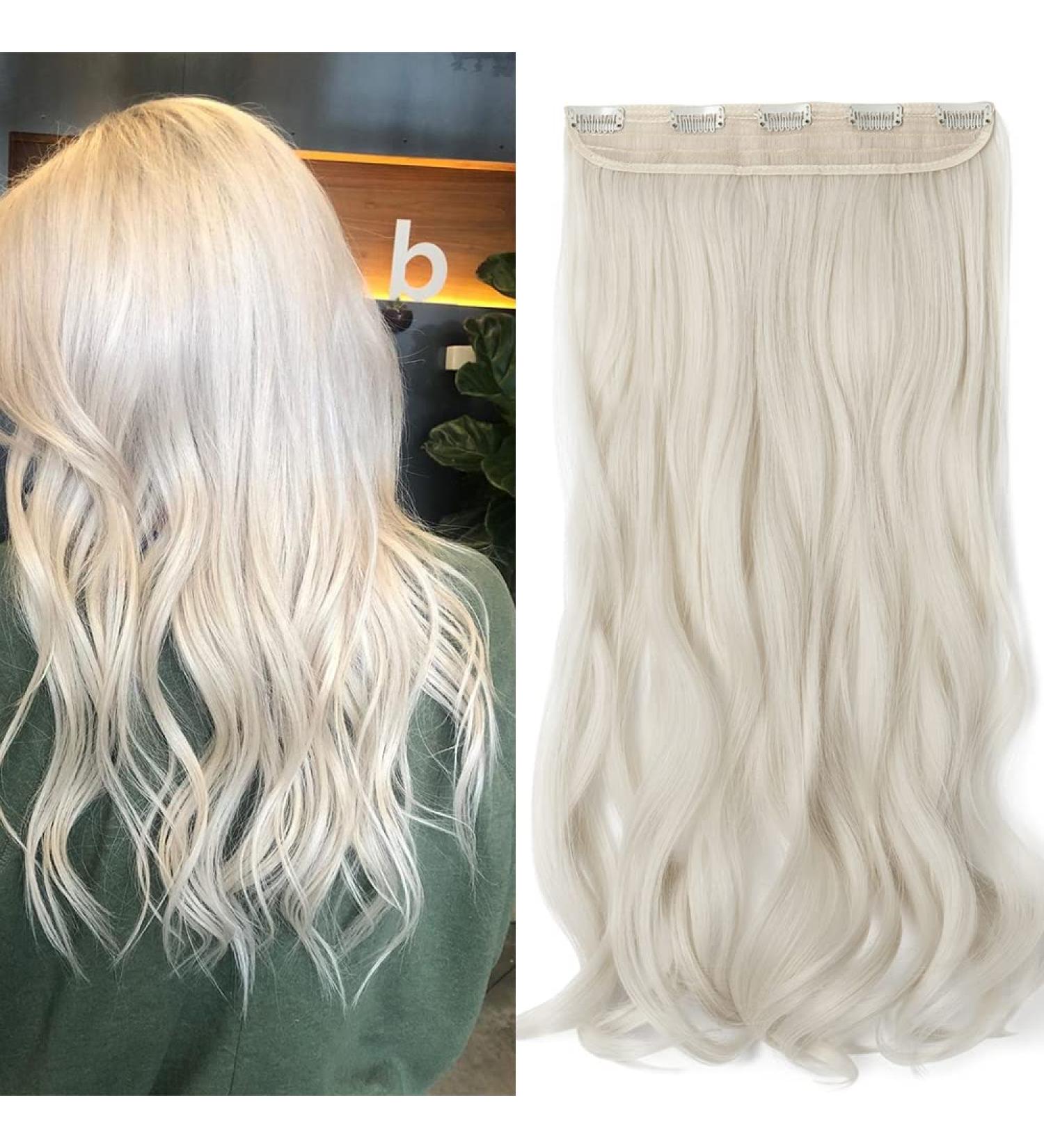 Buy Sego 60cm Clip-In Hair Extensions | Wavy Platinum Blonde | Full Head Natural Look - Buy Online on GoSupps.com