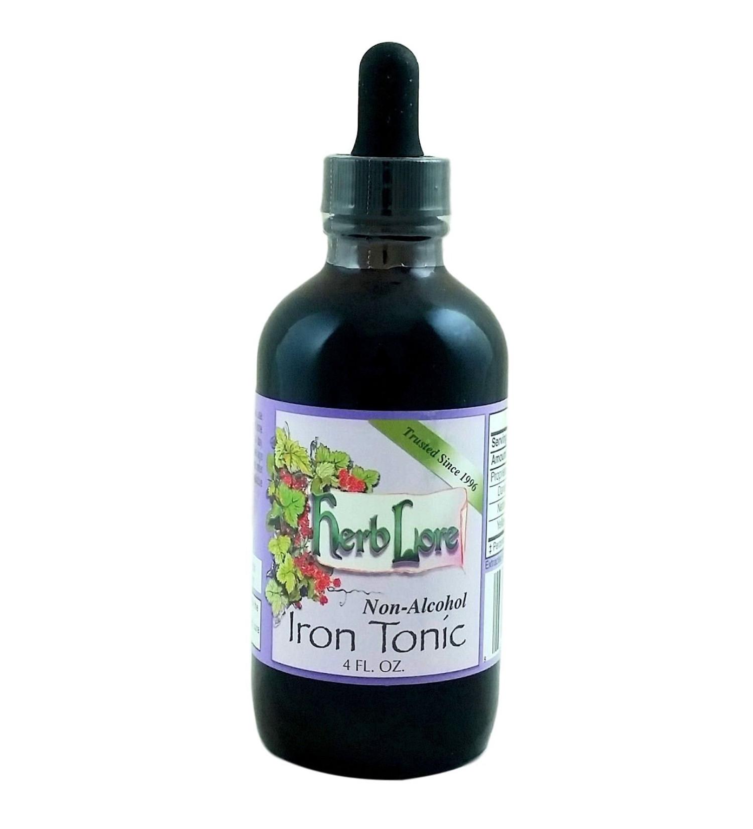 Herb Lore Iron Tonic Tincture - 4 fl oz | Natural Liquid Iron Supplement for Women & Kids | Vegan & Non-Constipating - Buy Online on GoSupps.com