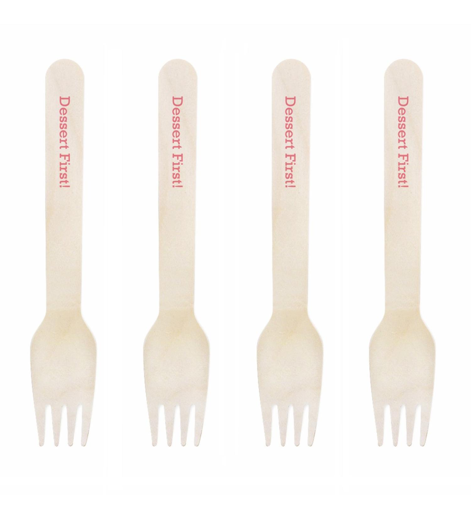 Dress My Cupcake DMC83864 Natural Wood 200-Pack Candy Buffet Forks DIY Kit Dessert First Coral