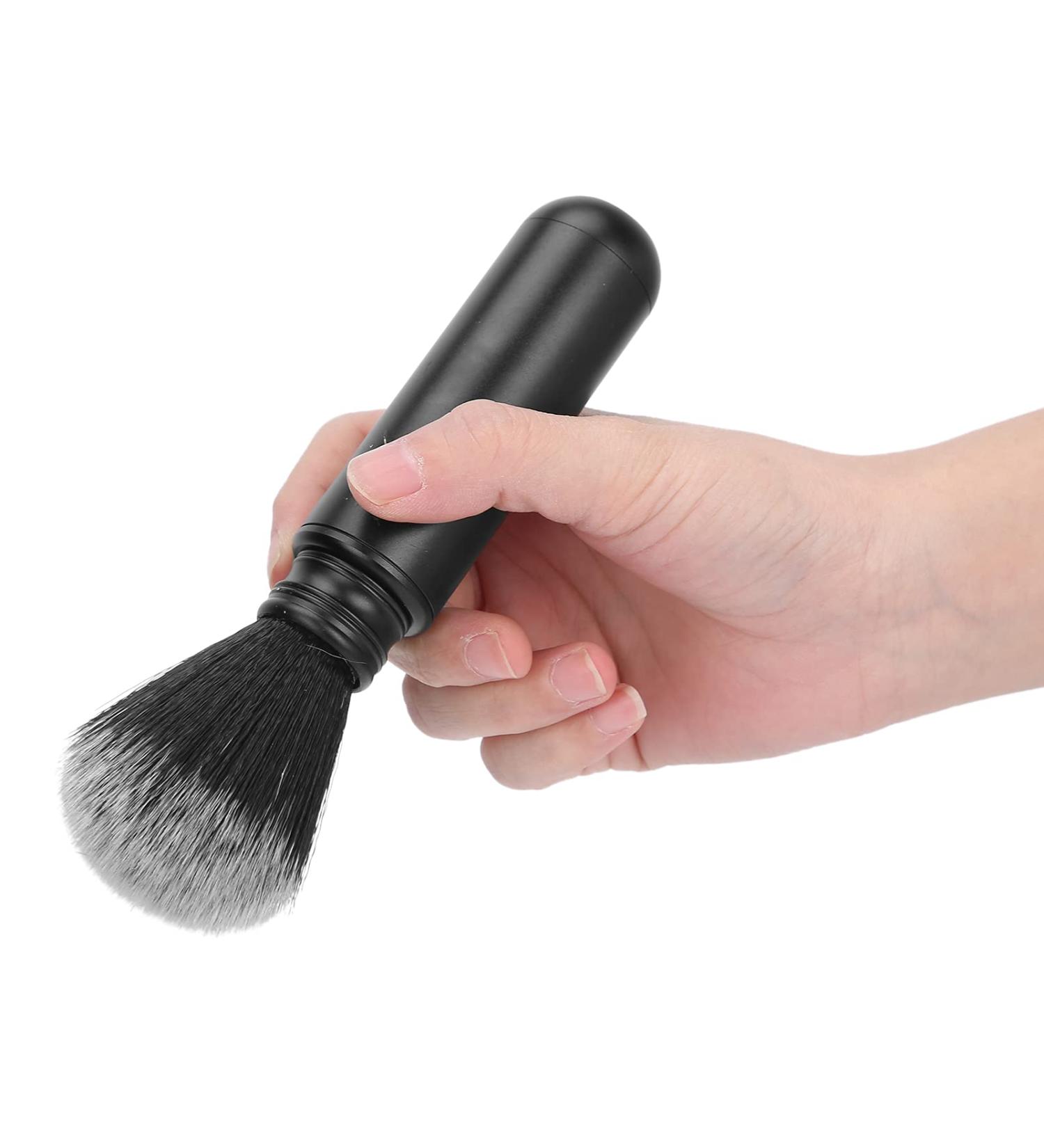 Men's Travel Razor Brush - Stainless Steel Handle Bristle Shaving Brush for Face Cleaning | Perfect for Home & Salon Gifts - Buy Online on GoSupps.com