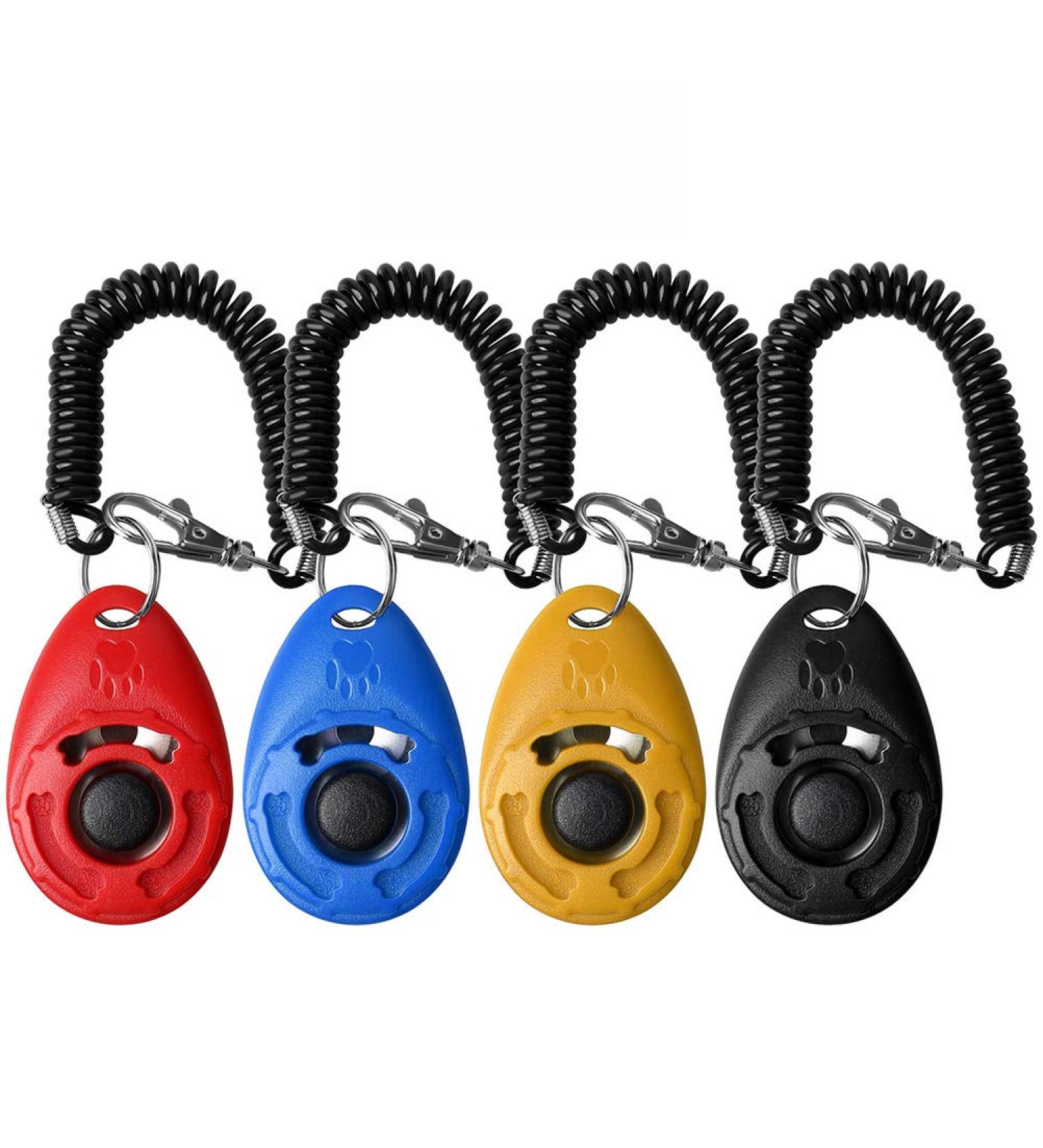 pengxiaomei 4 Pcs Dog Training Clicker Pet Training Clickers Set with Wrist Strap for Train Dog Cat Bird or Other Pets - Buy Online on GoSupps.com