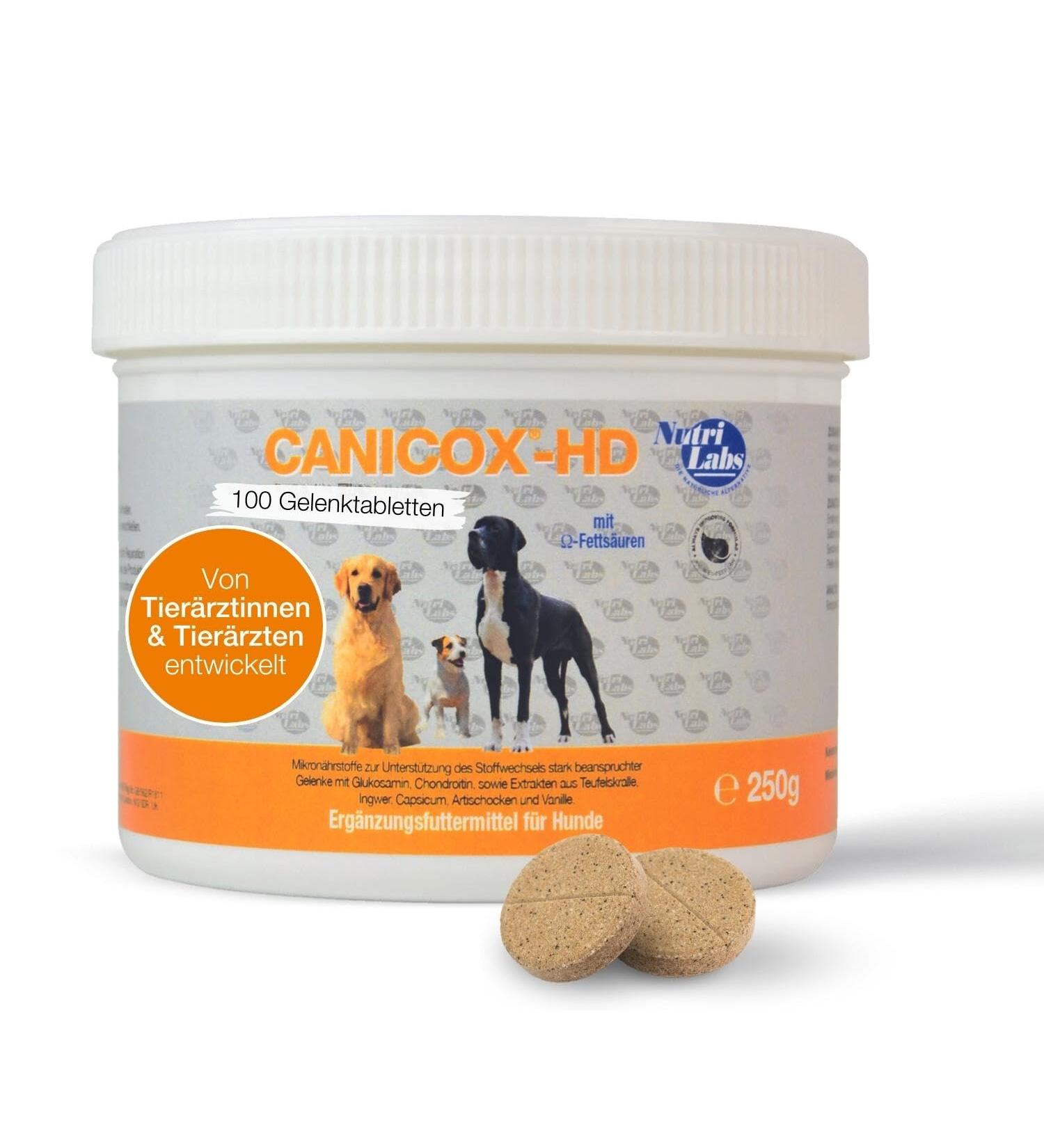 Nutrilabs Canicox HD Journey Tablets for Dogs - 100 Pieces of MSM Chondroitin Hyaluronic Acid & Glucosamine - Dietary Health Supplements for Dogs - Buy Online on GoSupps.com