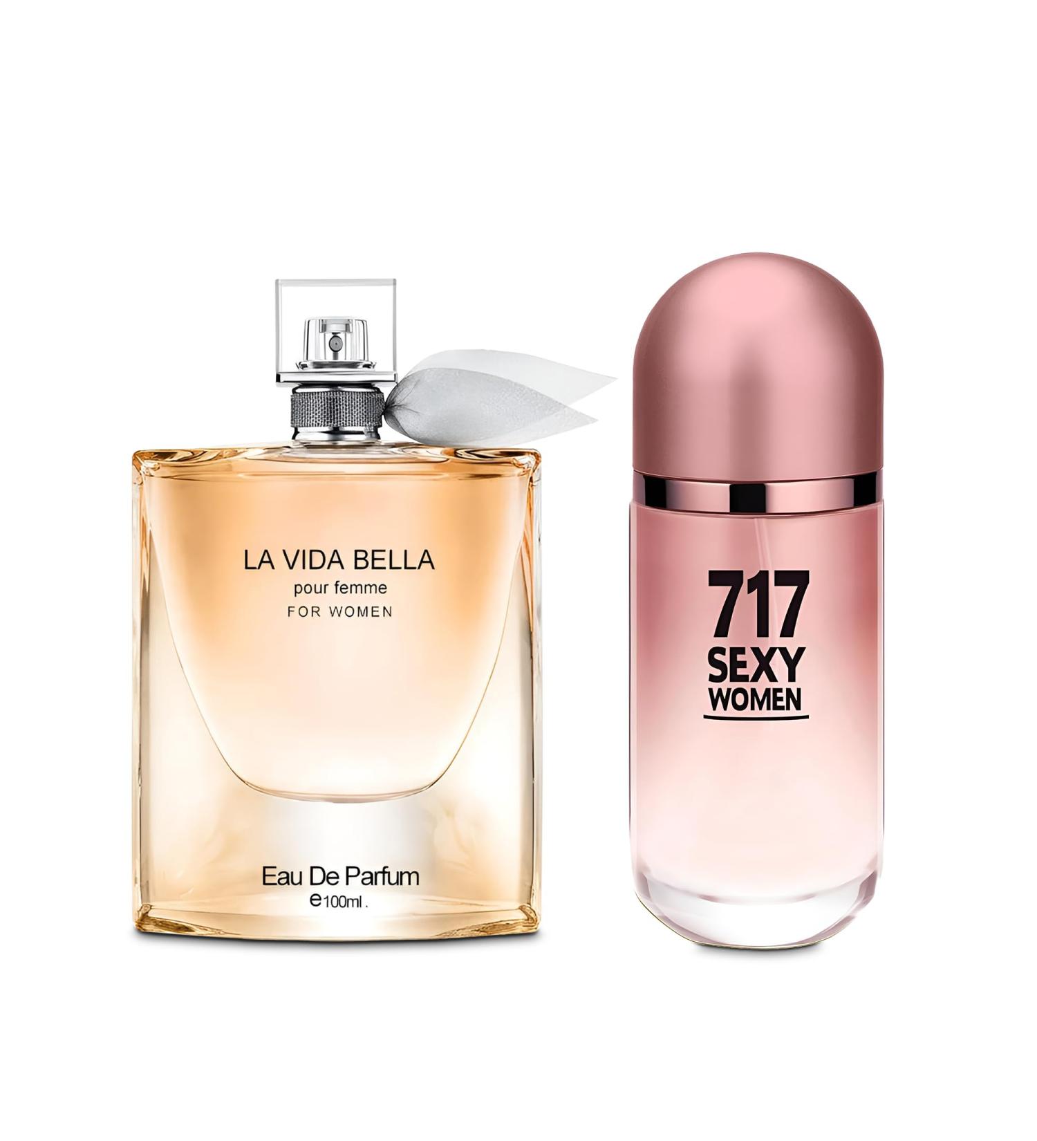 Women Perfume 2PCS Combo La Vida Bella/717 Sexy Eau De Parfum Long Lasting Fragrance 3.4 Fl Oz Spray Each for Daily Used - Buy Online on GoSupps.com