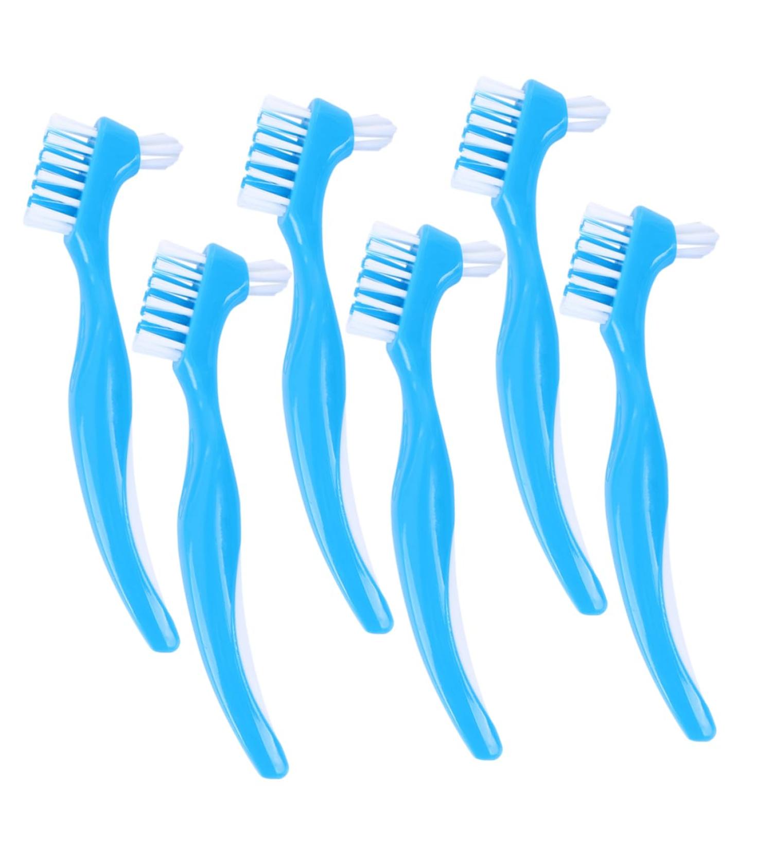 Ultechnovo Double Prosthesis Nursing Toothbrush - Bent Prosthesis Brush for Oral Care & Cleaning Tablets | Dental Hygiene for Dentures - Buy Online on GoSupps.com