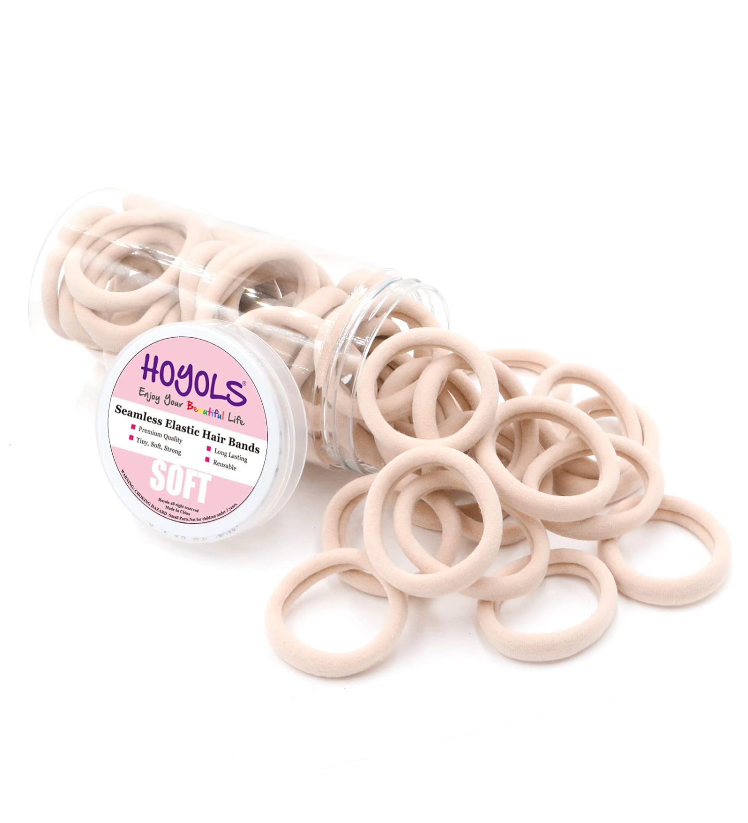 Soft Cotton Hair Ties - 100 Pcs No Slip Scrunchies for Thick Curly Hair (Light Blonde) - Buy Online on GoSupps.com