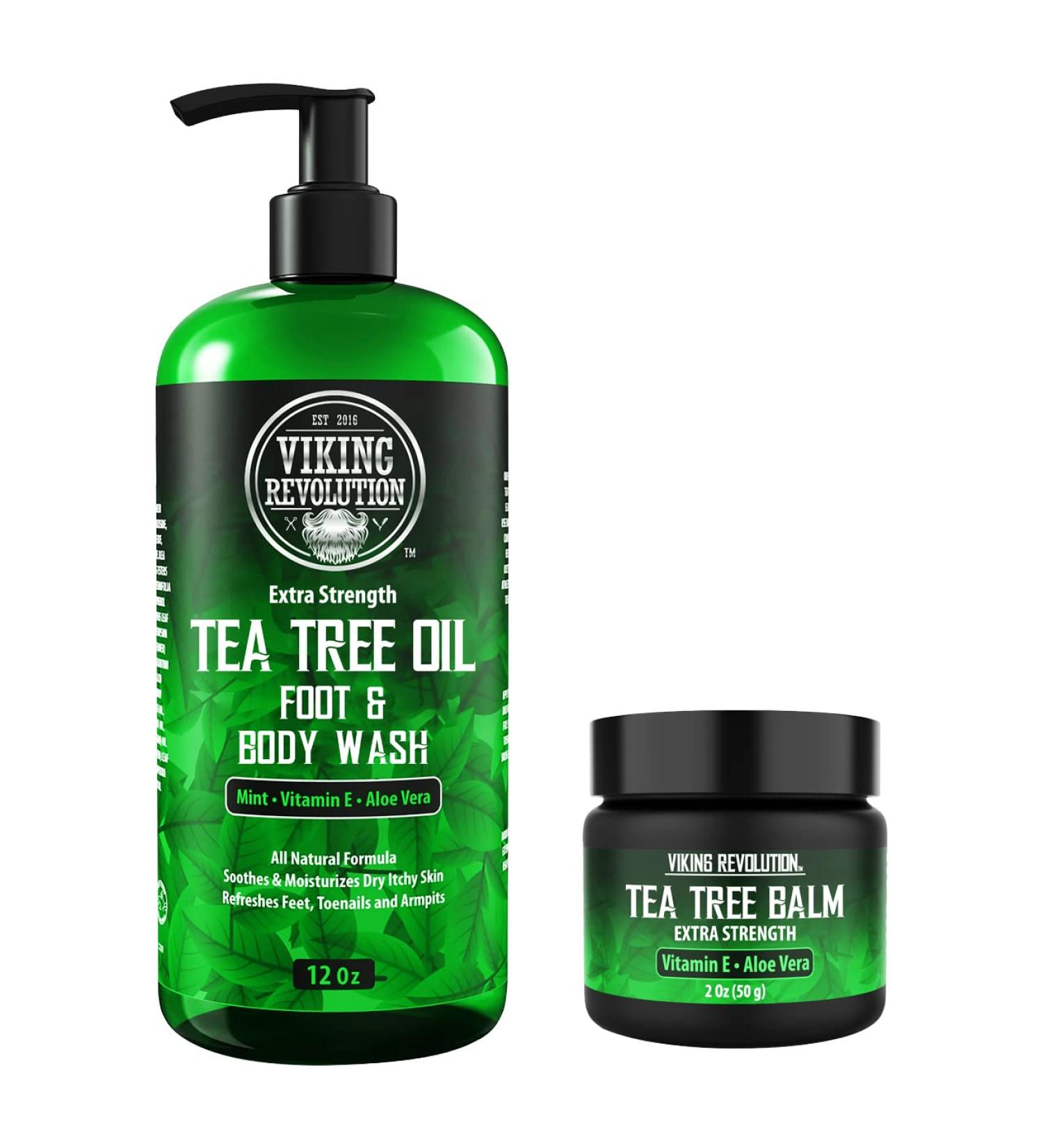Men's Tea Tree Oil Kit for Athlete's Foot, Jock Itch, Eczema & Body Odors - Body Wash & Balm Set - Extra Strength - Buy Online on GoSupps.com