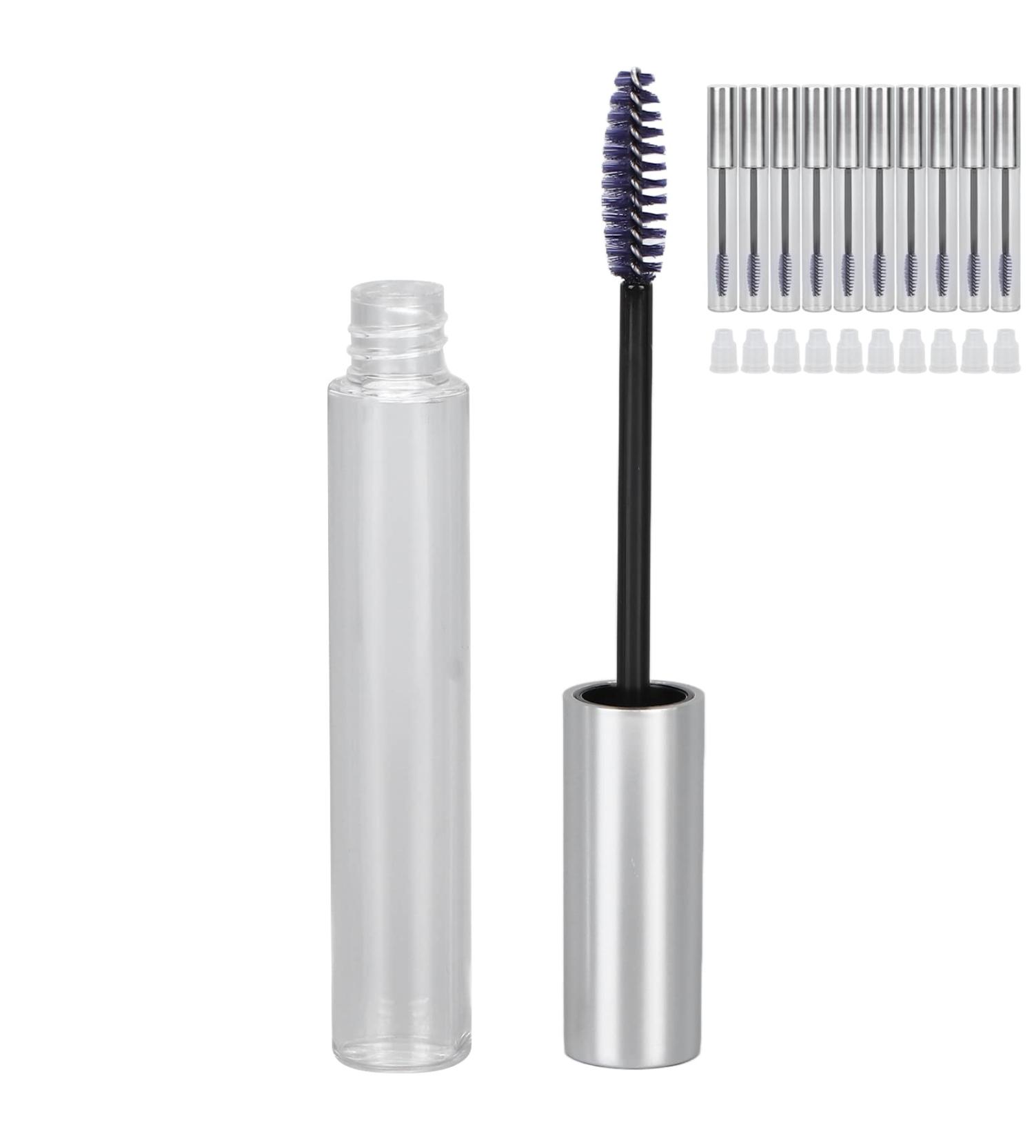 Eyelash Cream Container DIY Cosmetics Eyelash Cream 10pcs Mascara Tubes Wand 12ml with 10 Rubber Inserts for Applying Castor Oil for DIY Cosmetics - Buy Online on GoSupps.com