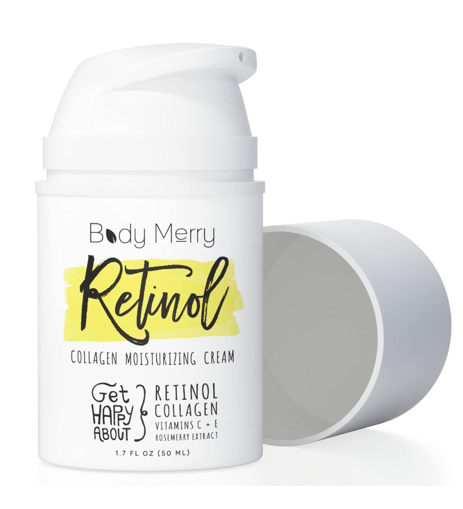Body Merry Retinol Collagen Cream - Anti-Aging Moisturizer with Hyaluronic Acid | 3.4 oz - Buy Online on GoSupps.com
