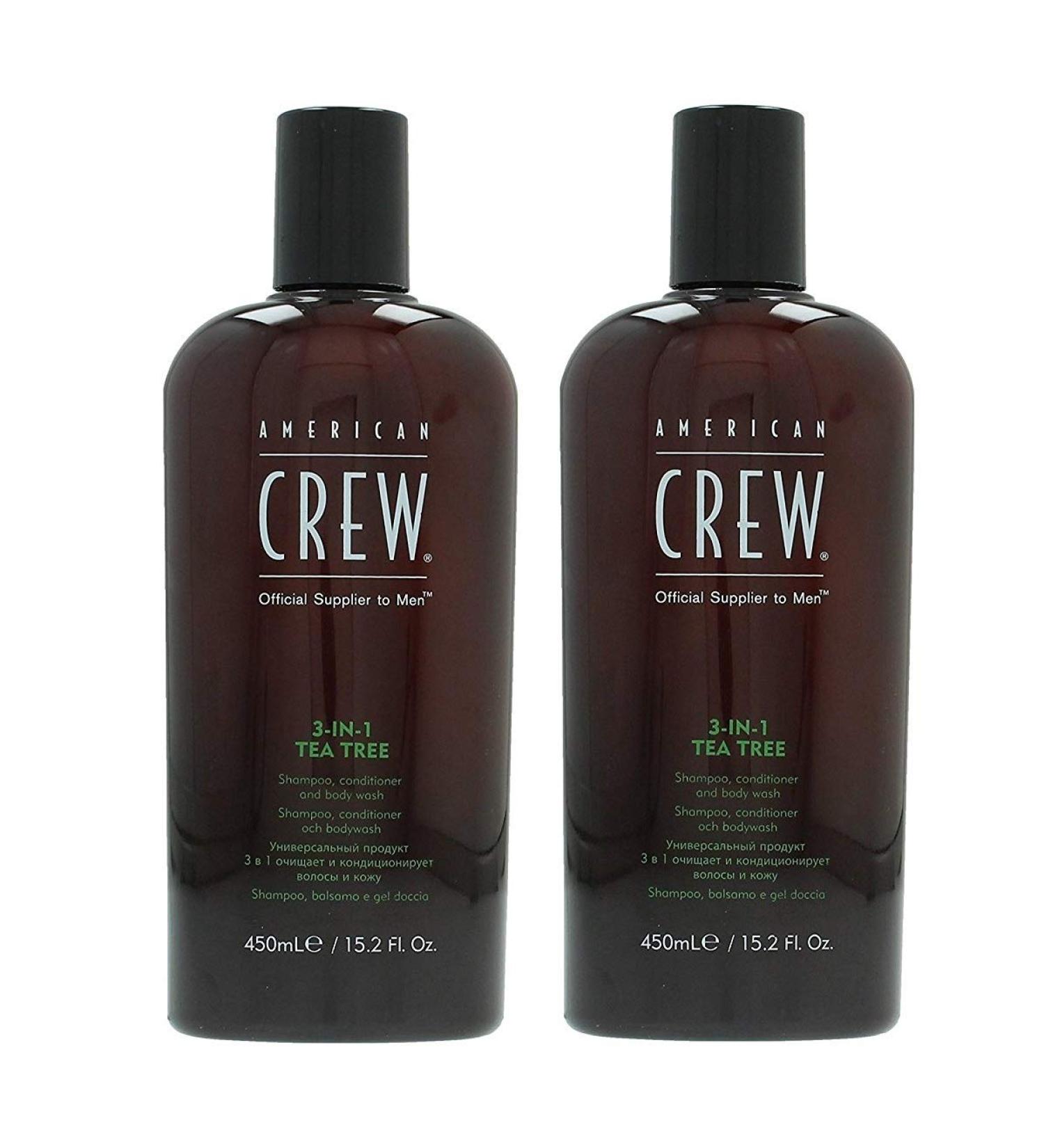 American Crew 2 pack American Crew Tea Tree 3 in 1 Shampoo Conditioner Bodywash 450 ml