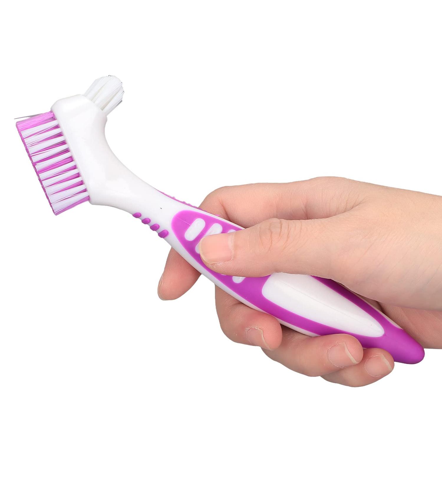 Portable Double-Sided Cleaning Brush for Artificial Teeth | Double-Headed Toothbrush & Prosthetic Cleaning Tool - Buy Online on GoSupps.com