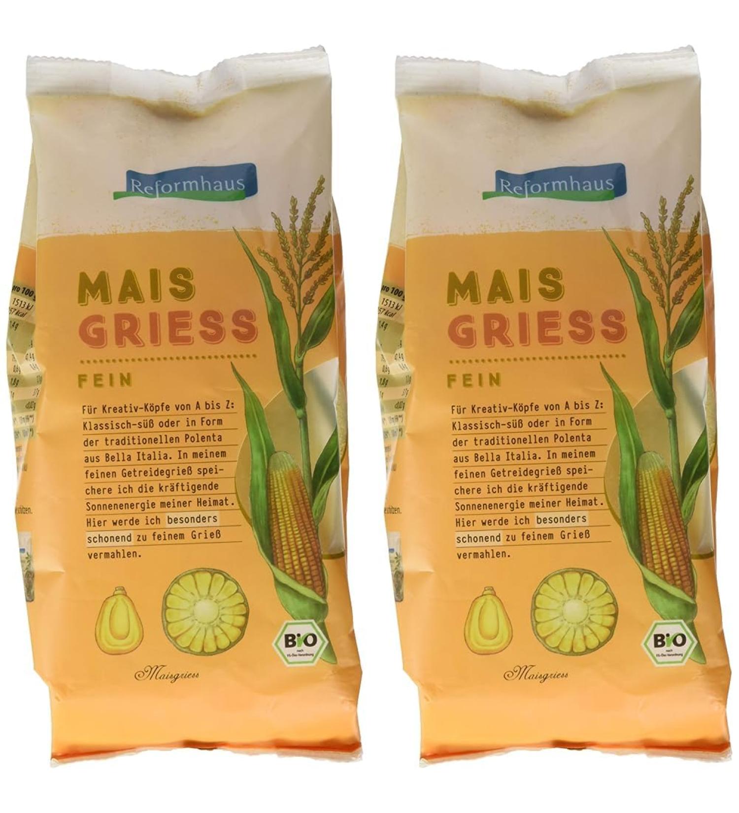 Reformhaus corn semolina fine polenta 500 g (pack of 2) 500 g (pack of 2)