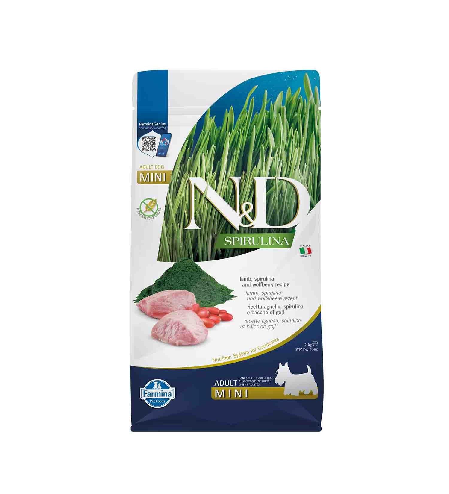N&D Chien Mini SPIRULINA AGNEA Sac/2 kg Food FARMINA