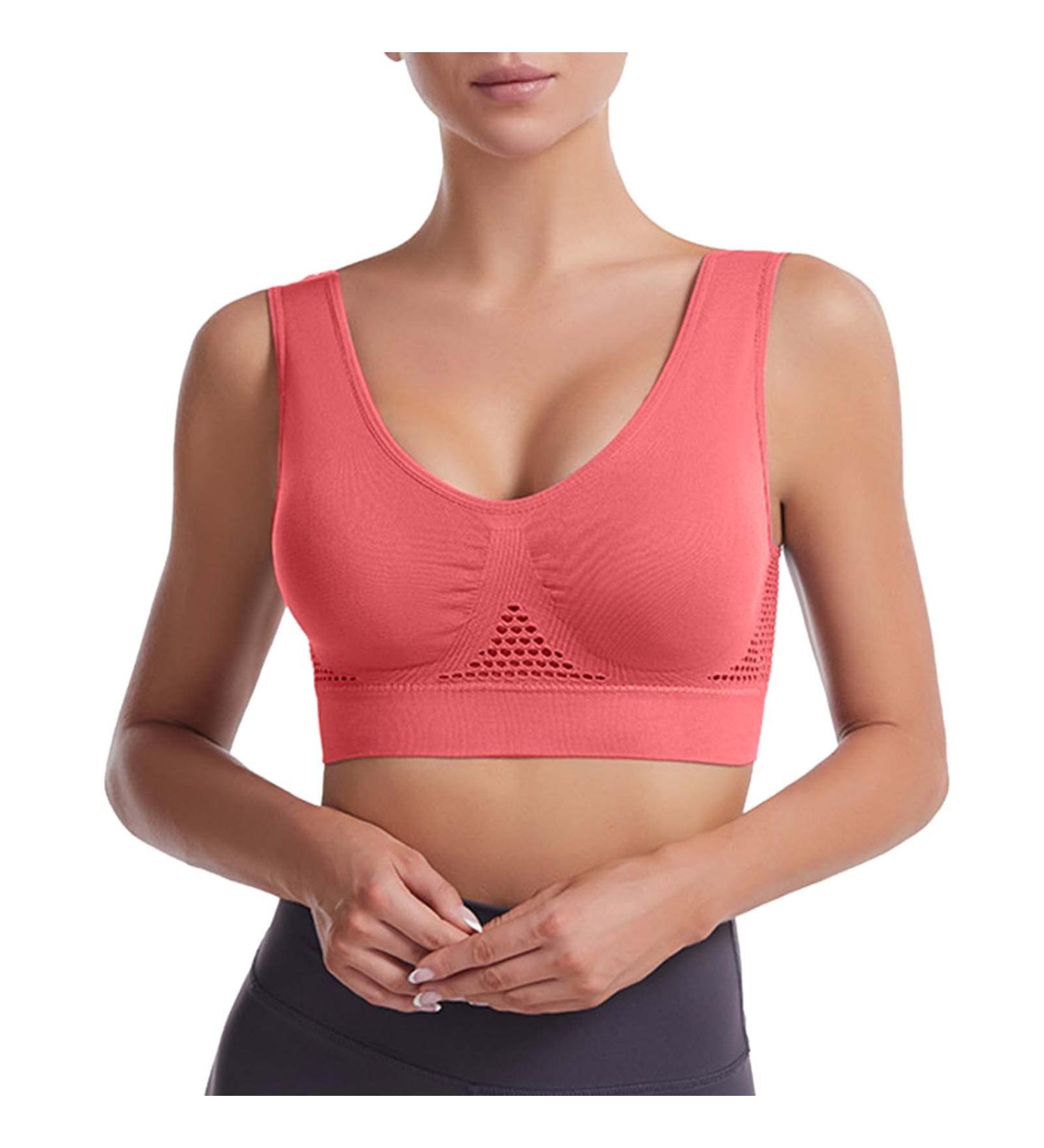 Buy Huyydza Hot Cakes Hohler Sports Bra - Comfortable Wireless Women s Activewear in Melon Red - Buy Online on GoSupps.com