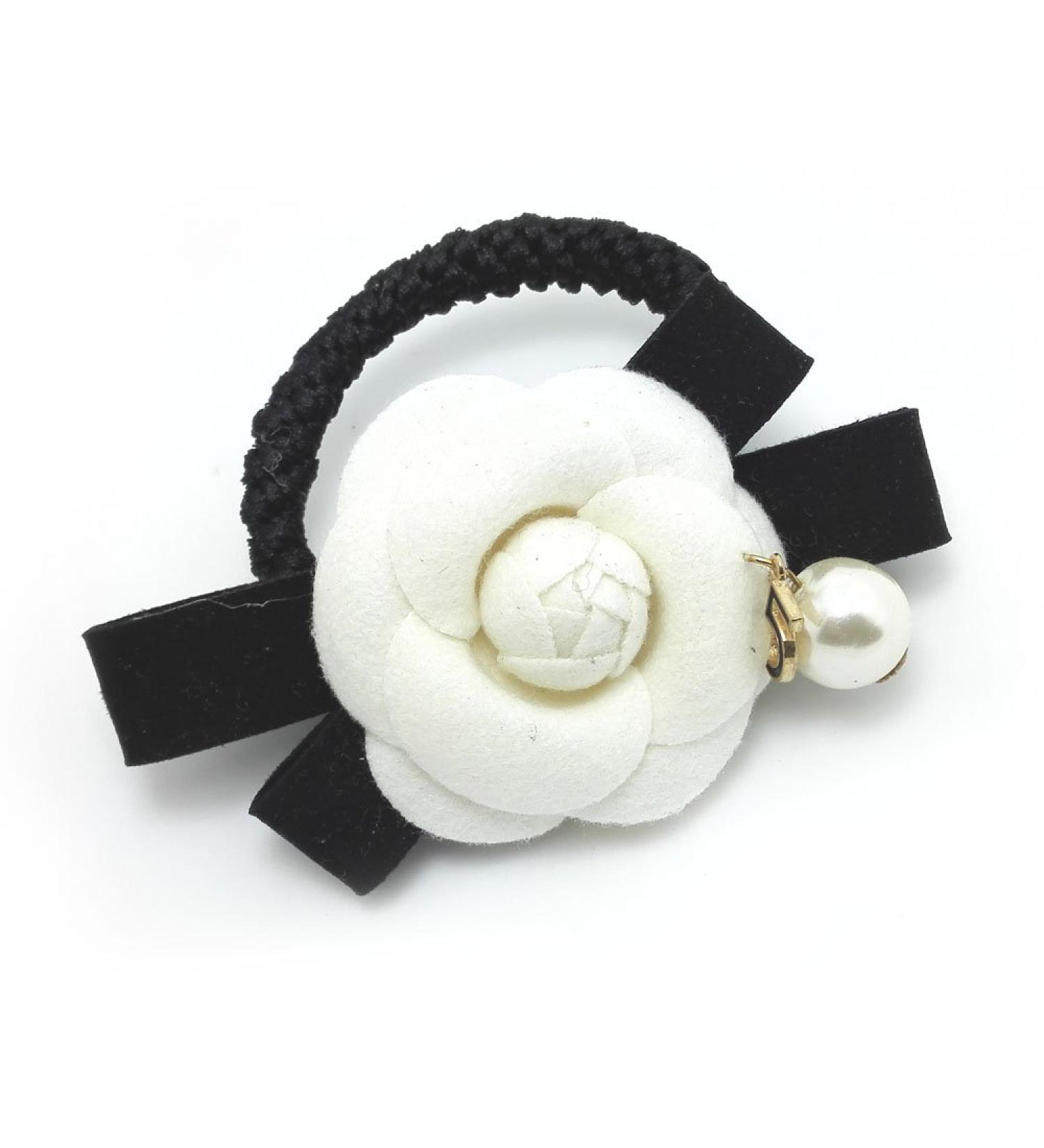Meilliwish Flower Noble Hair Tie Ponytail Holder(B67)(White)
