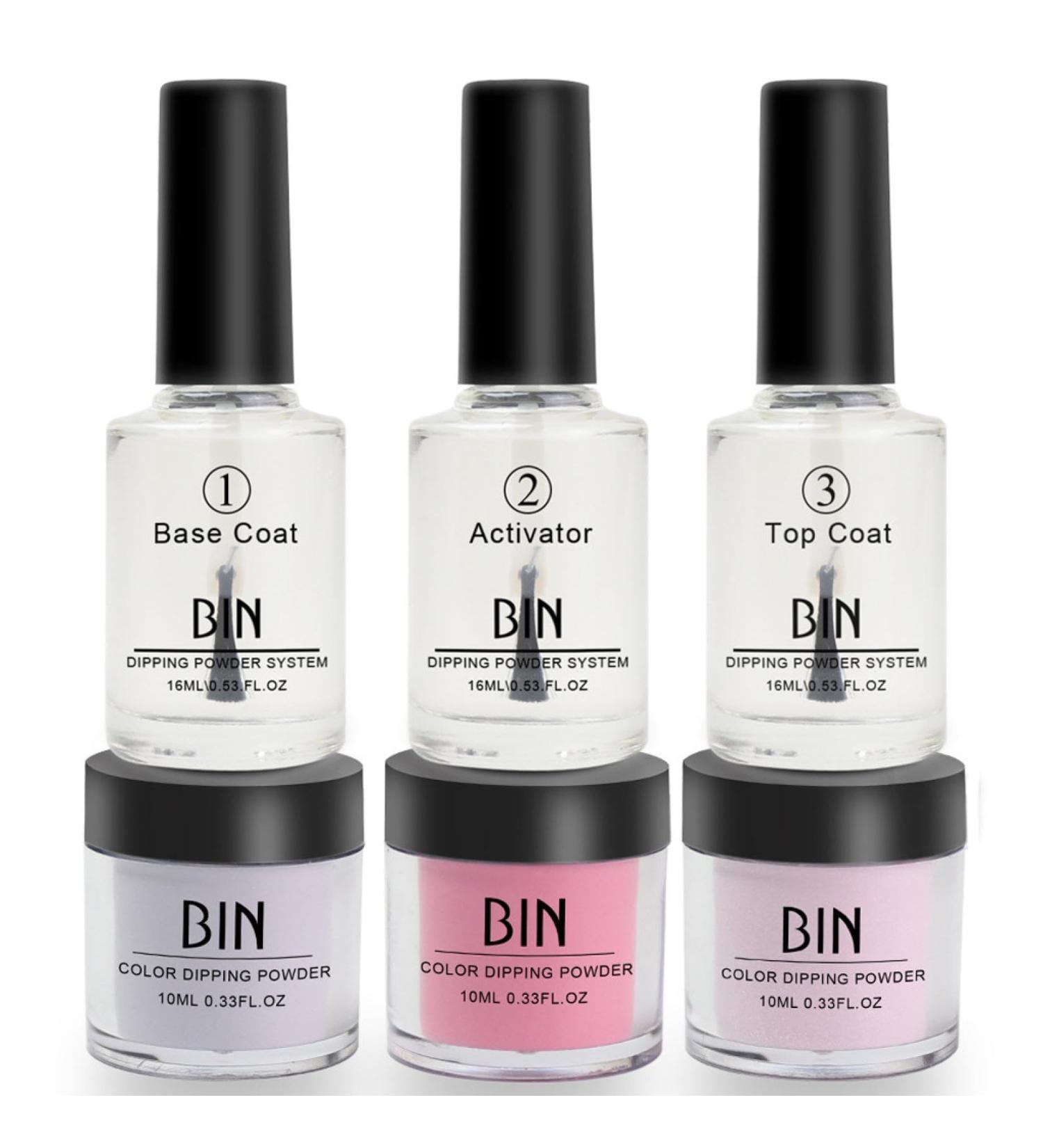 Dip Powder Nail Kit 3 Colors Dipping Powder with 3PCS Dip Powder Liquid Set French Nail Tips & Nail Glue Clear Pink Glitter Silver Nail Dipping Powder Starter Kit for Home DIY Manicure Salon (B) - Buy Online on GoSupps.com