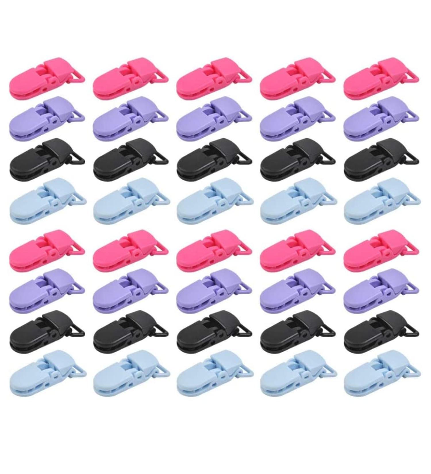 50-Pack Colorful Baby Pacifier Clips & Strips - Hossesta Durable Dummy Holders for Safe & Secure Pacifier Storage - Buy Online on GoSupps.com