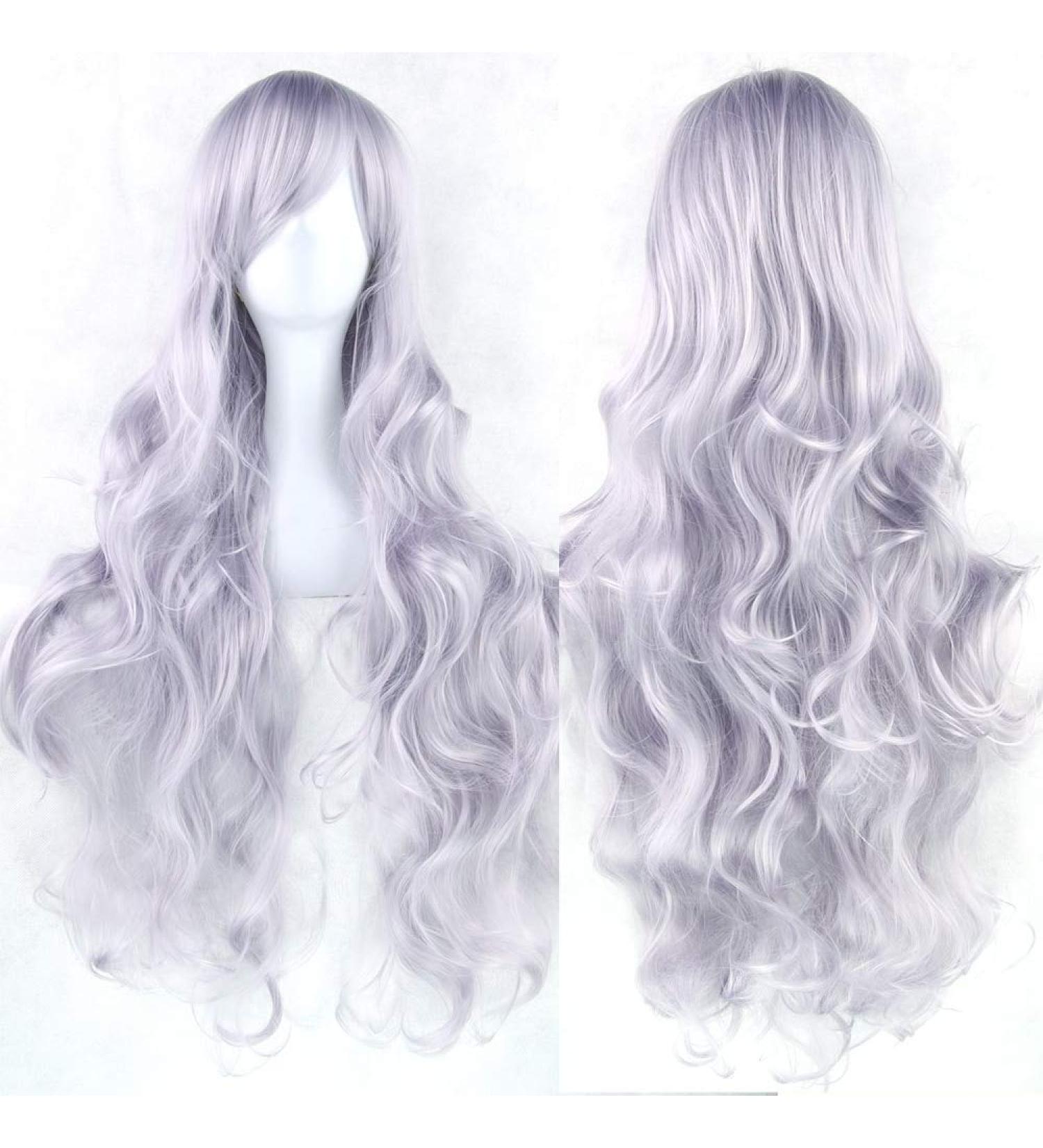 LFMDJF 20 Colors 32 Inch Long Women Wigs Synthetic Hair Heat Resistant White Black Wavy Wig Party Hair Accessories #144 4/30HL