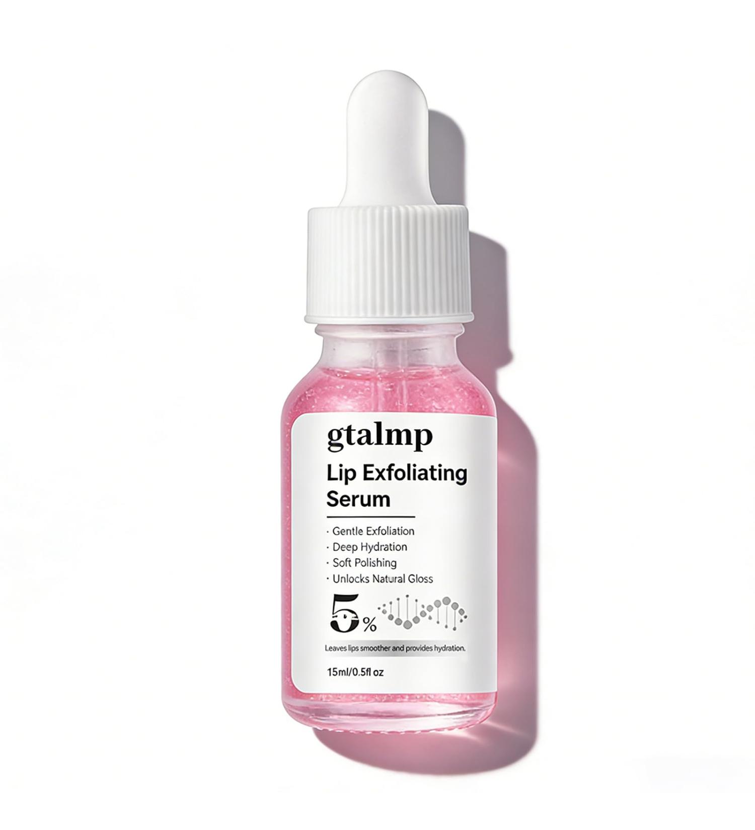 gtalmp PHA 5% Exfoliating Lip Serum - Gentle Overnight Treatment for Dry Flaky Lips Hydrating Lip Exfoliator & Primer for Smoother Softer & Plump-Looking Lips (1) - Buy Online on GoSupps.com