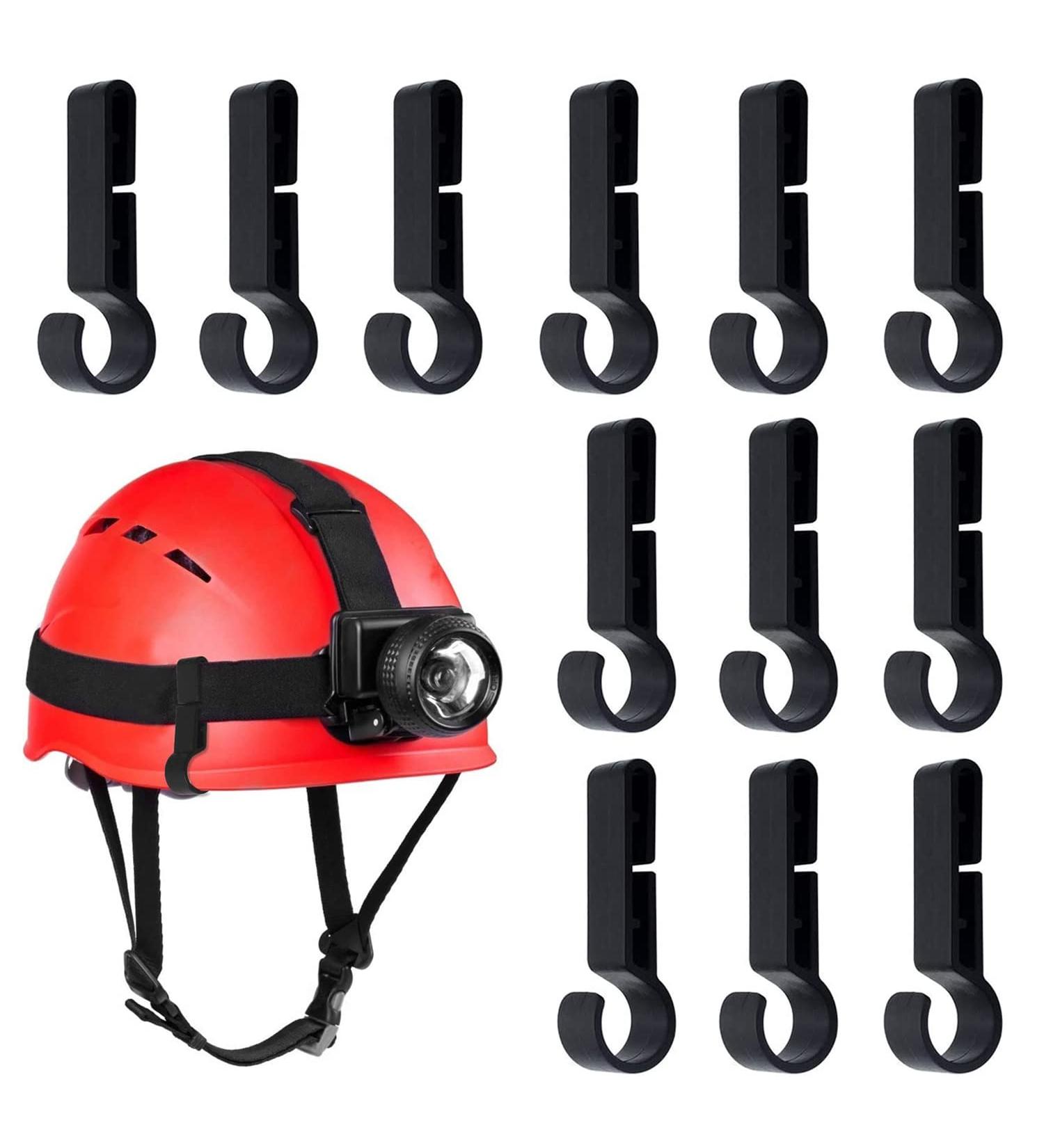 XPOOP 12-Piece Helmet Clips for Headlights | Black Hardhat & Headlamp Clips | Universal Headlight Hooks for FEEUBENT & Protective Helmets - Buy Online on GoSupps.com