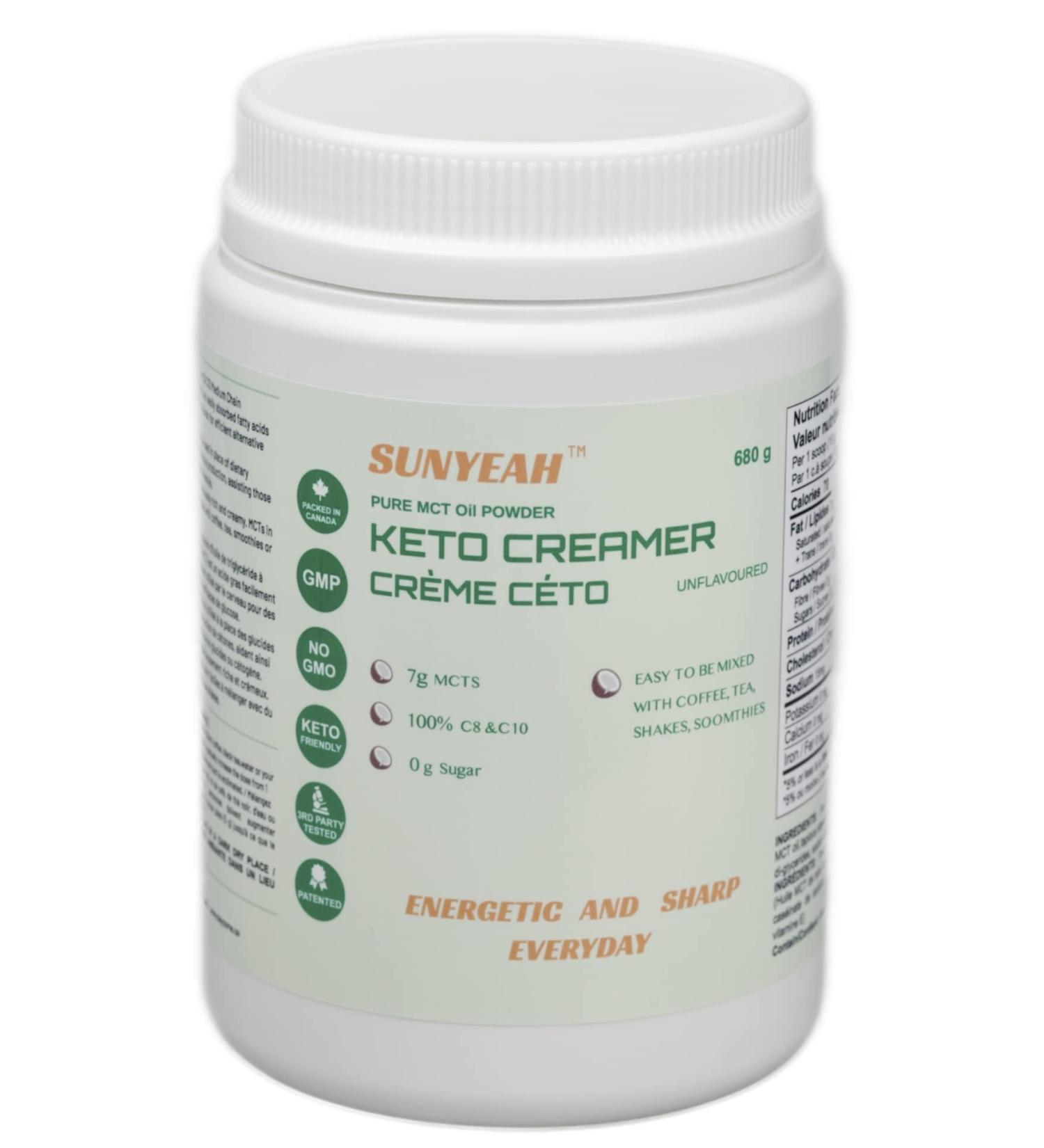 SUNYEAH MCT Oil Powder - KETO Coffee Creamer Pure C8 C10 No-Sugar MCT Creamer for coffee From coconut 680 g Excellent in Coffee Tea Water Shakes Unflavoured MCT Powder for coffee No-GMO unflavored 680 g (Pack of 1) - Buy Online on GoSupps.com