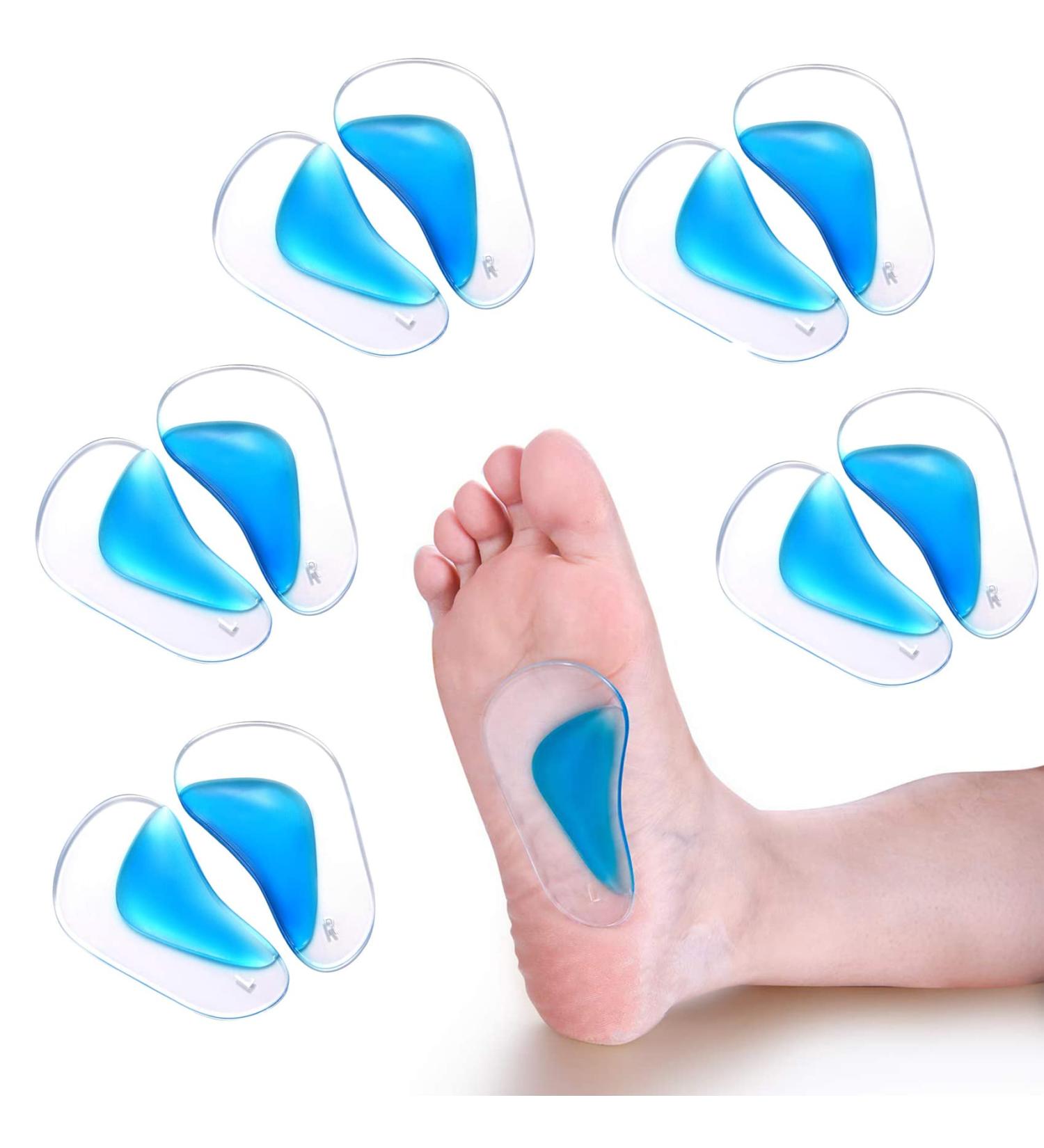 6 Pairs Gel Arch Support Cushions for Flat Feet - Reusable Insoles for Men & Women Relieve Plantar Fasciitis Pain Adhesive Arch Pads - Buy Online on GoSupps.com