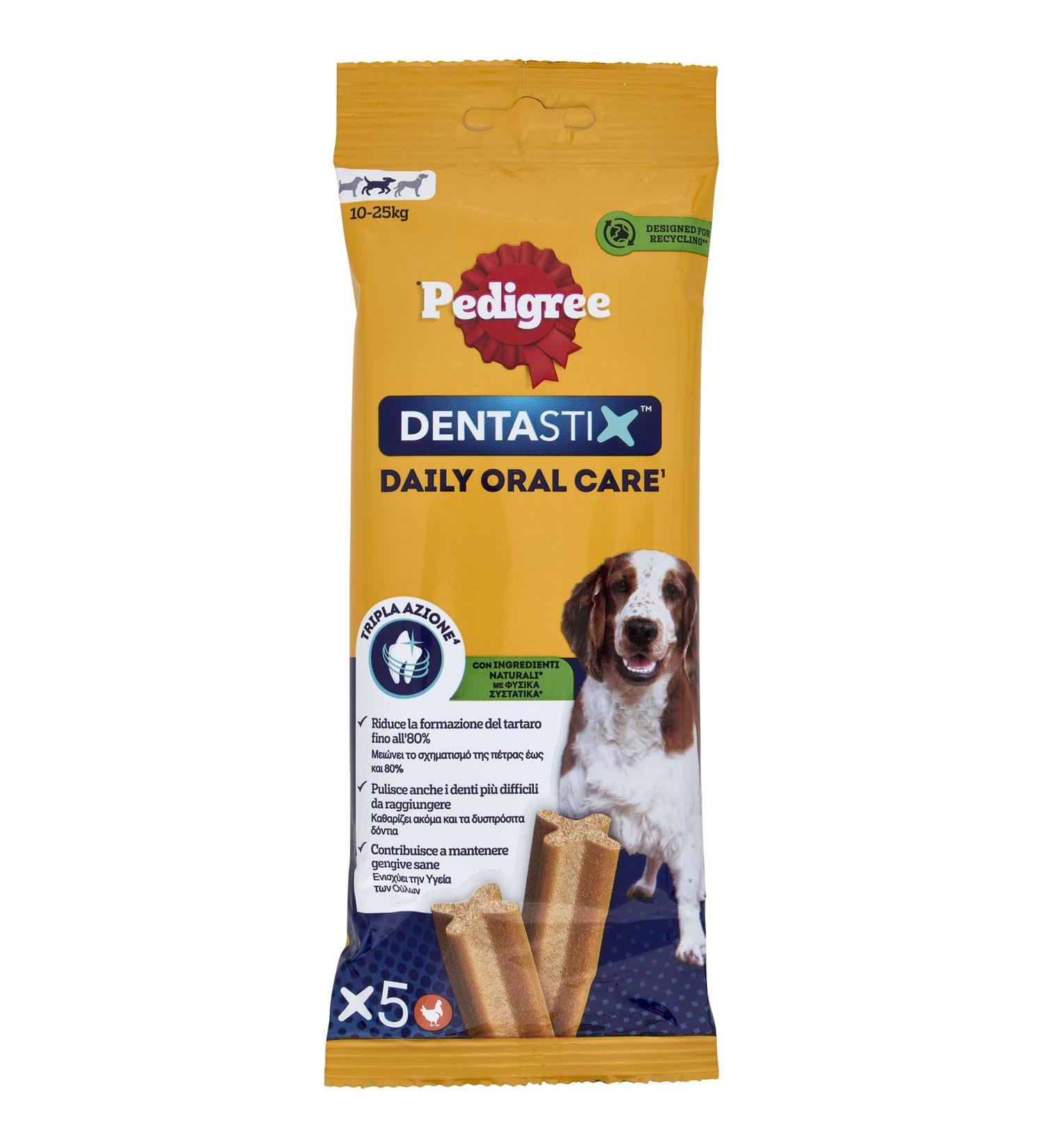 Pedigree Dentastix Snack pour l'hygi ne buccale Chien Moyen 10-25 kg 5 b tons - 128 GR - Buy Online on GoSupps.com