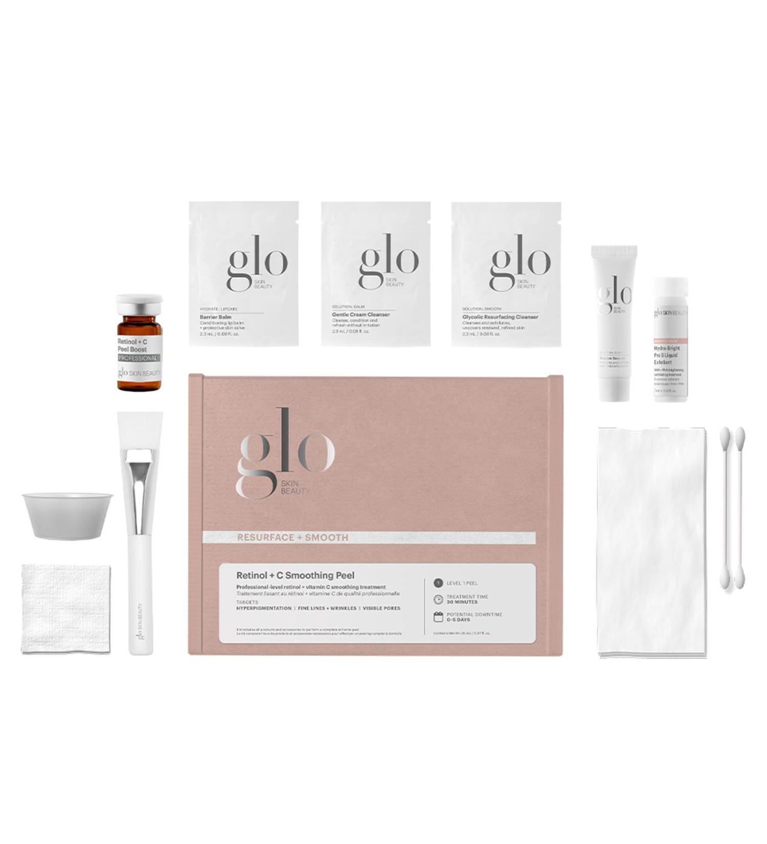 Glo Skin Beauty Retinol + Vitamin C Smoothing Peel Kit - Exfoliate & Brighten Skin at Home | International Shipping - Buy Online on GoSupps.com