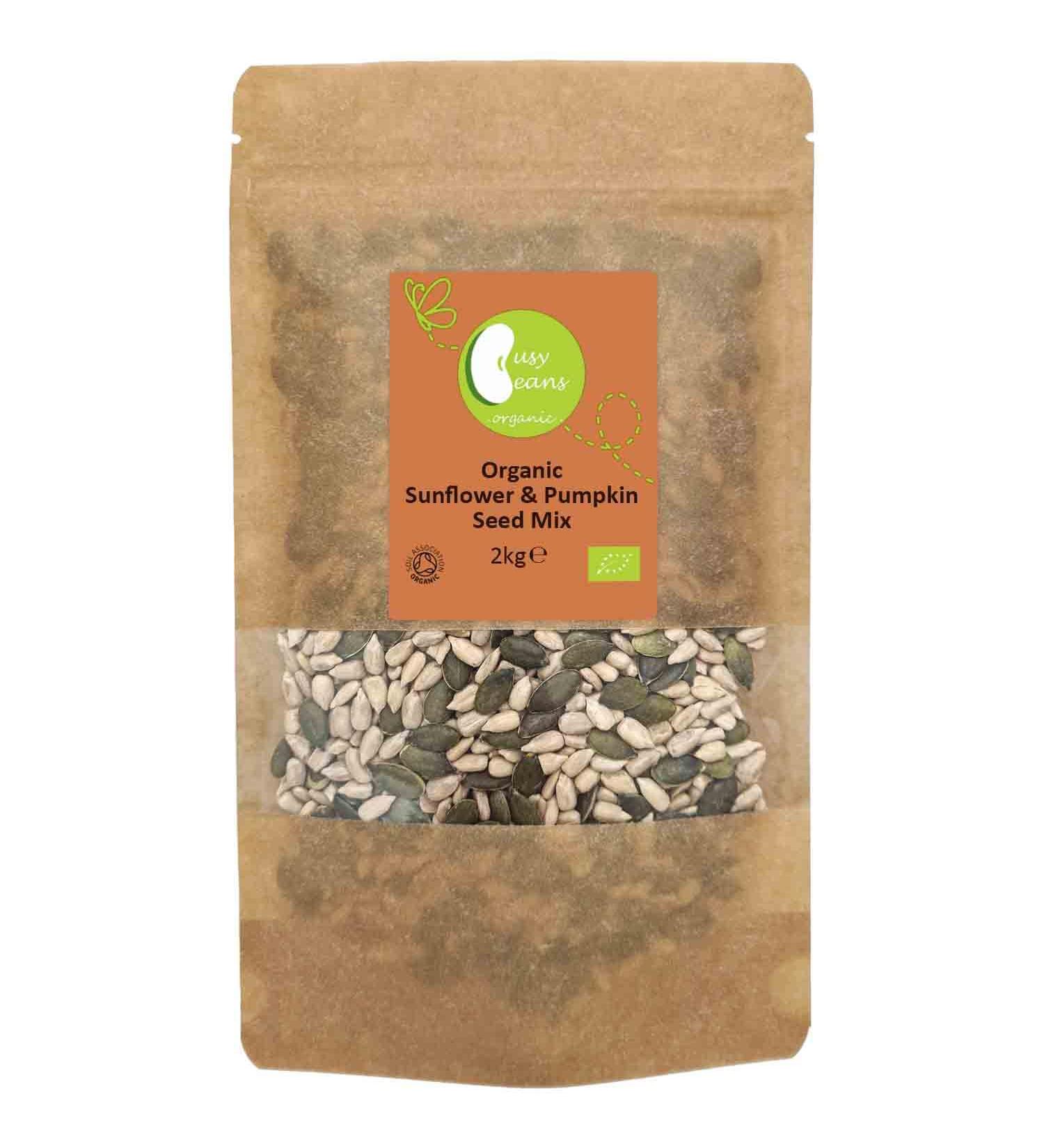 Organic Sunflower & Pumpkin Seed Mix - Certified Organic - by Busy Beans Organic (2kg) - Buy Online on GoSupps.com