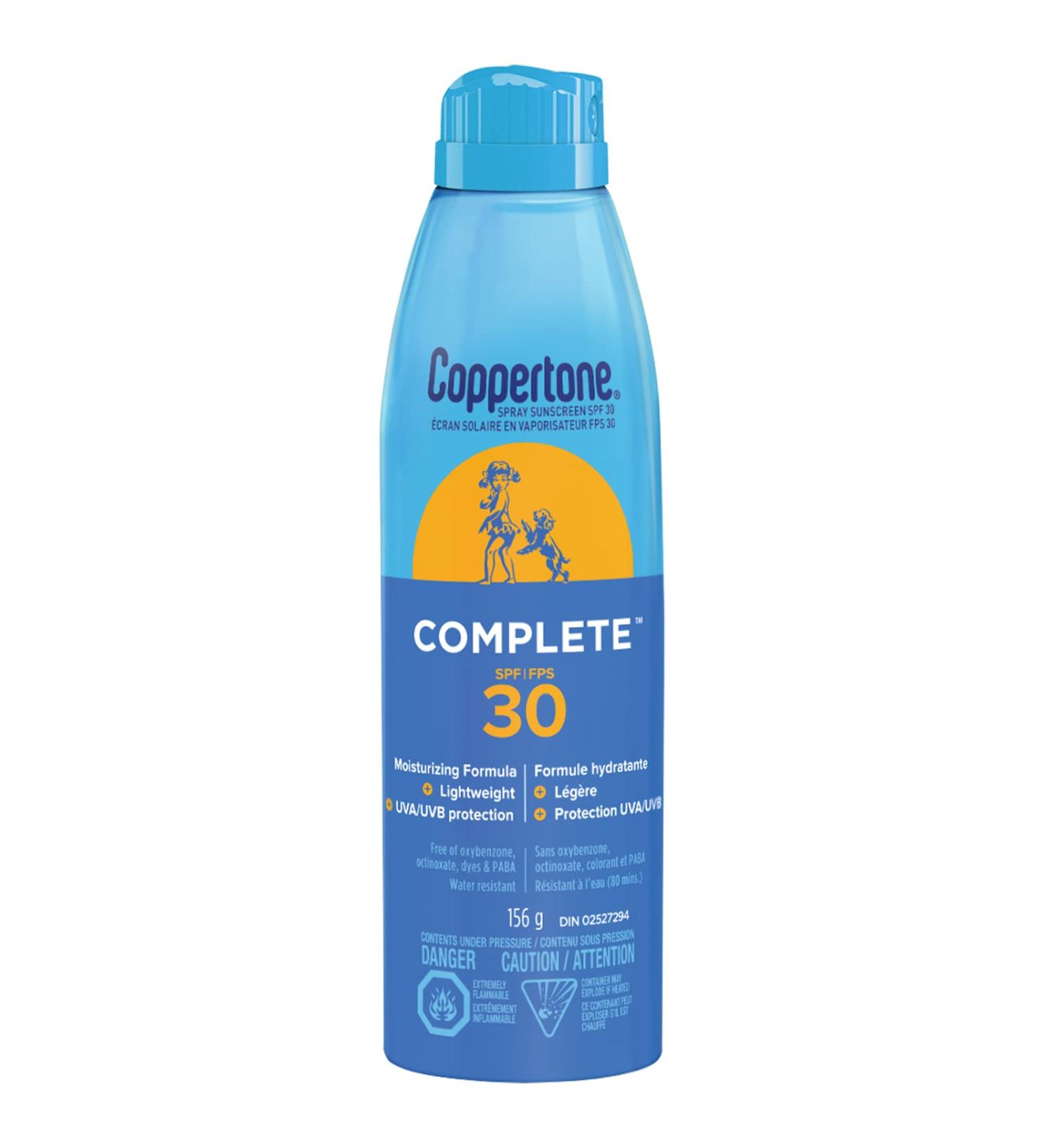 Coppertone Complete SPF 30 Sunscreen Spray Water Resistant Spray Sunscreen 156g Spray SPF 30 156 g (Pack of 1) - Buy Online on GoSupps.com