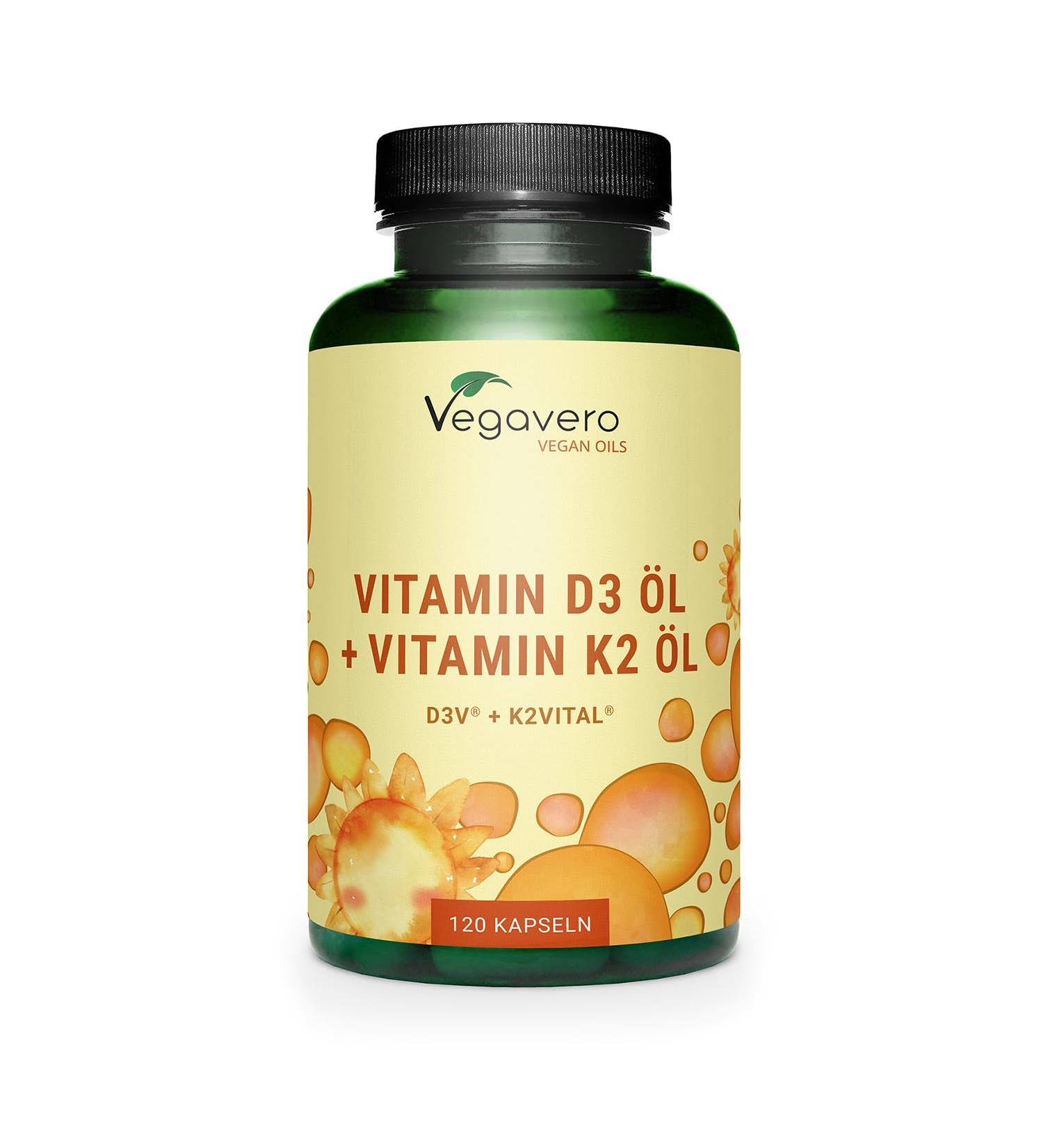 Vitamin D3 K2 Vegan | High Bioavailability | Immunity + Bone + Anti Inflammatory | No Additives & Laboratory Tested | Vitamin D3 1000 IU | 120 Capsules (4 Months) | Vegavero  - Buy Online on GoSupps.com