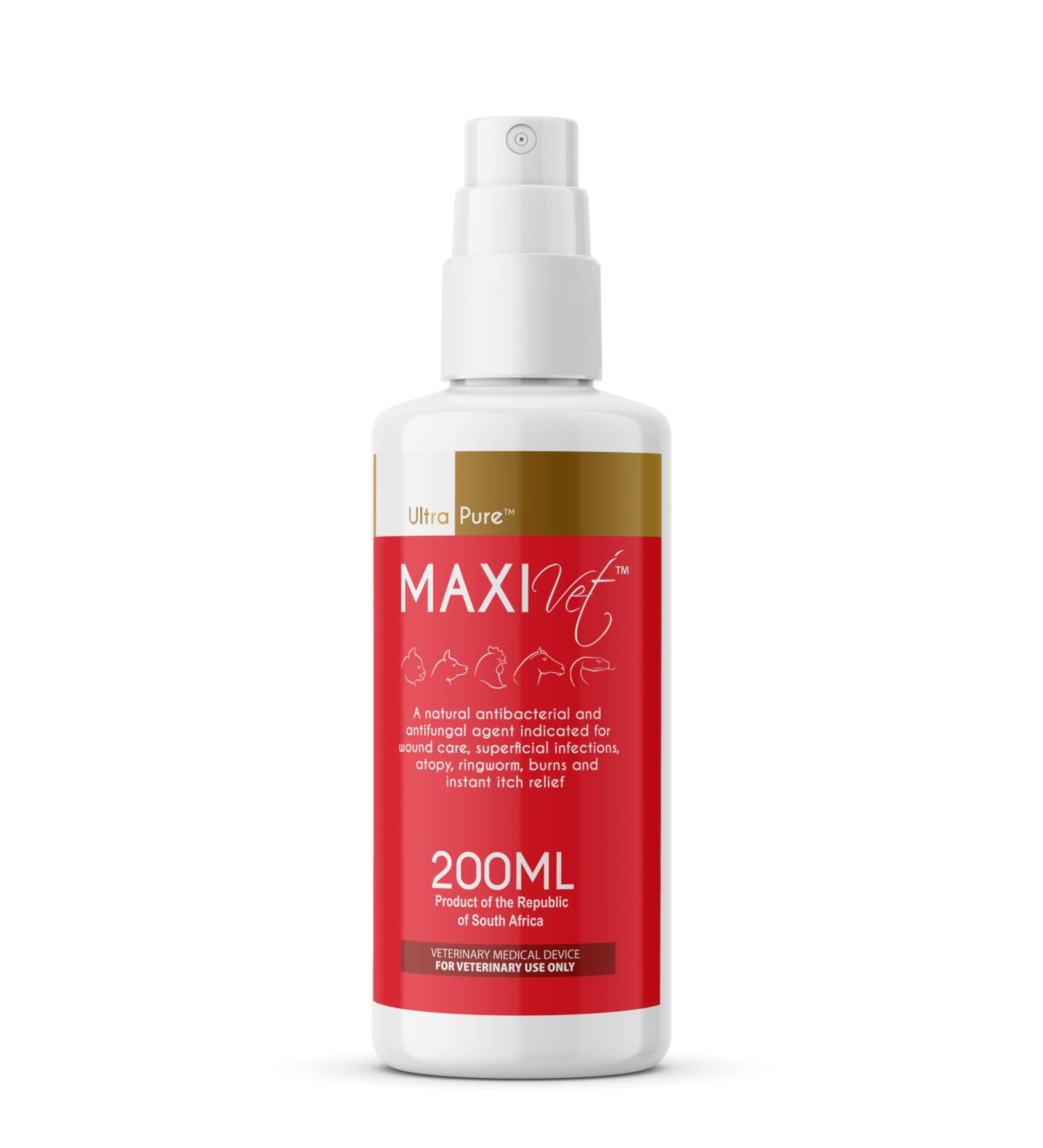 MaxiVet Wound Spray - Antibacterial and Antifungal Solution with Hypochlorous Acid - 200ml - Buy Online on GoSupps.com