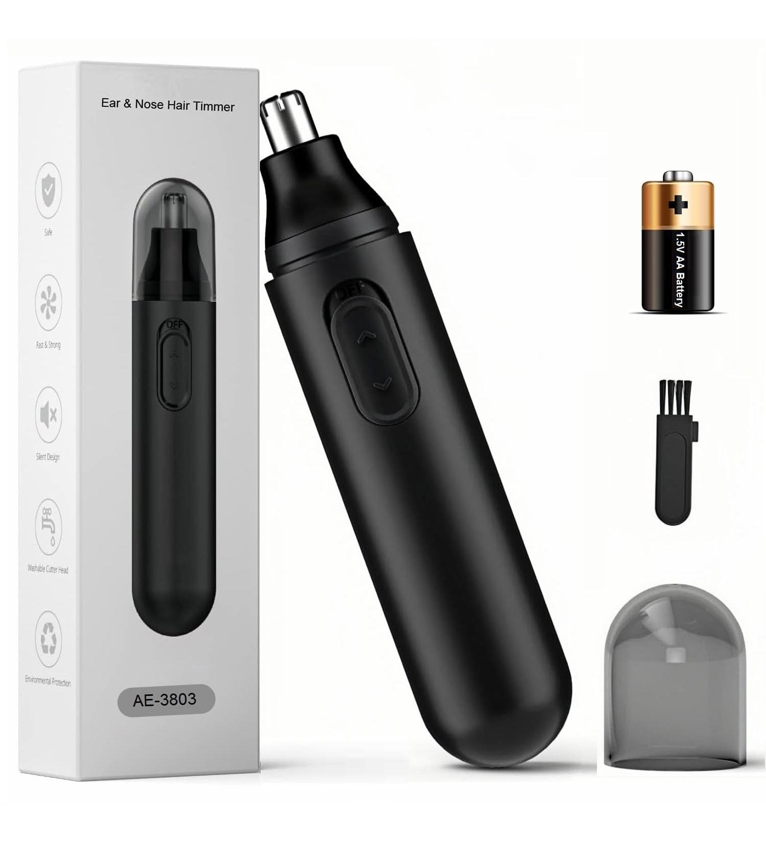 Ear and Nose Hair Trimmer for Men & Women - Painless Waterproof Dual Edge Blades Battery Operated Portable Nose Clipper for Easy Cleansing - Buy Online on GoSupps.com