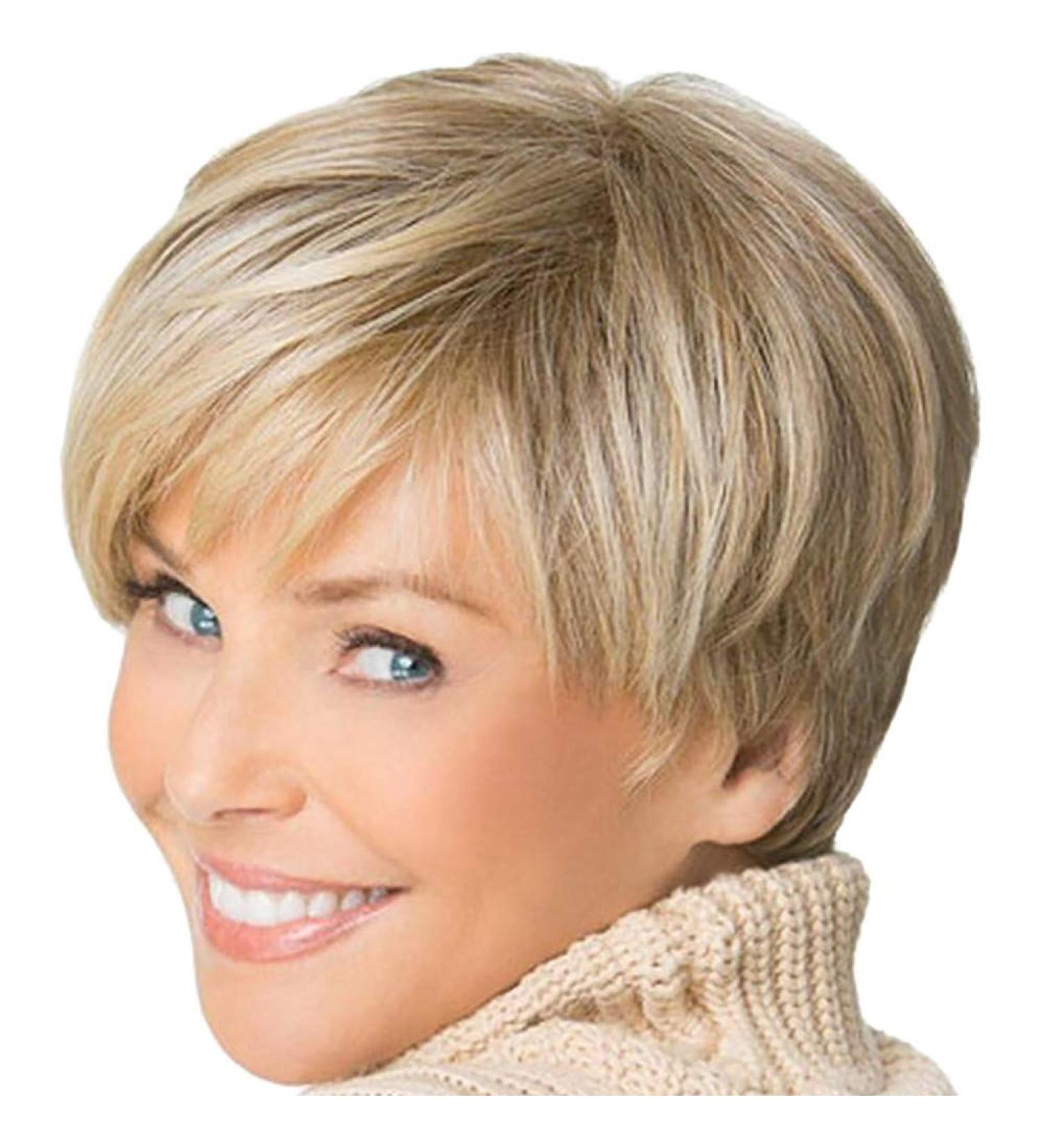 Blonde Short Layered Synthetic Wig for Women - Heat-Resistant Natural Look Ponytail Wig - Buy Online on GoSupps.com