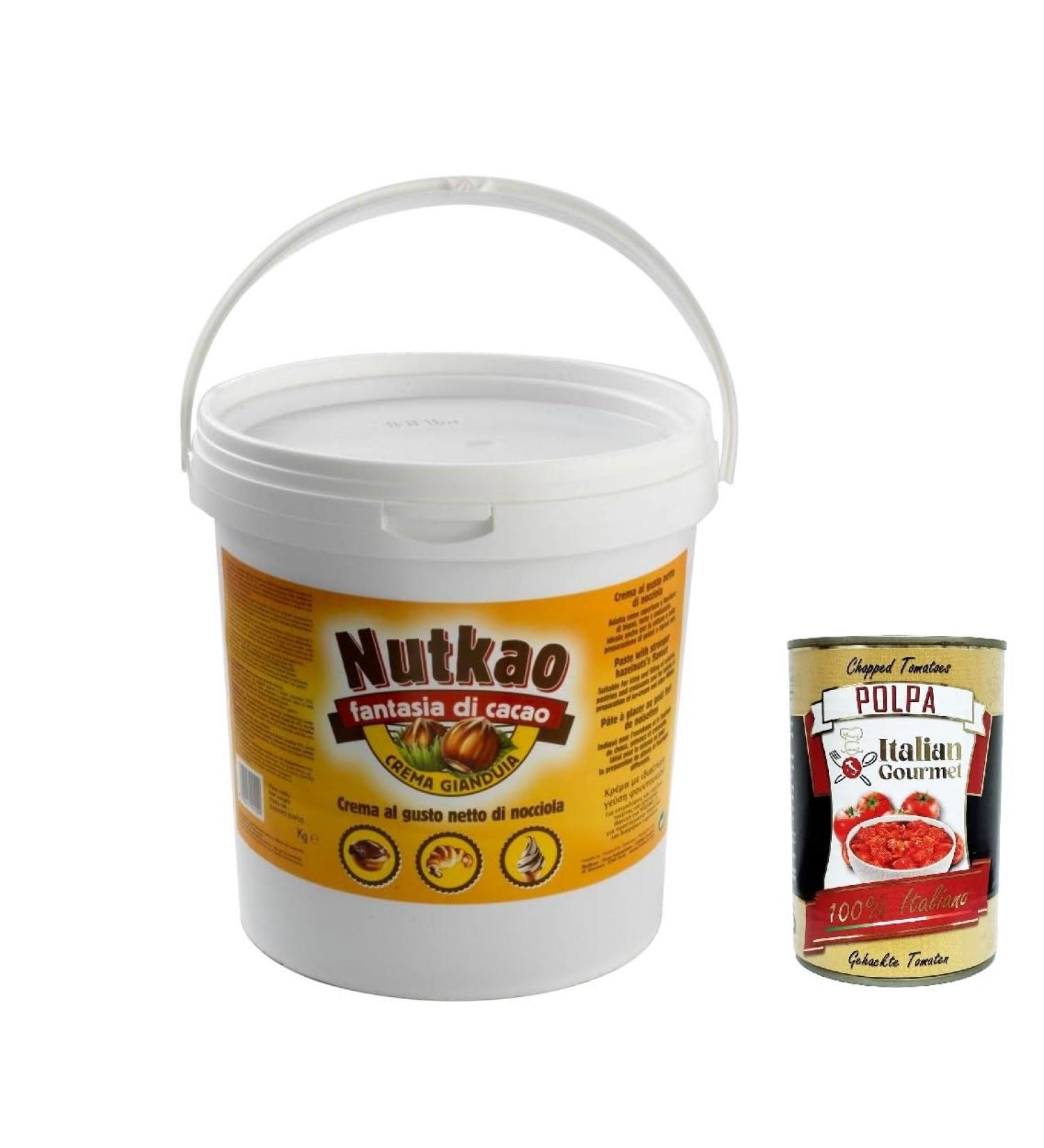  Italian Gourmet E.R. NUTKAO Crema spalmabile gianduia spreadable cream Gianduja spreadable 6 kg + Italian Gourmet pulp 400 g - Buy Online on GoSupps.com