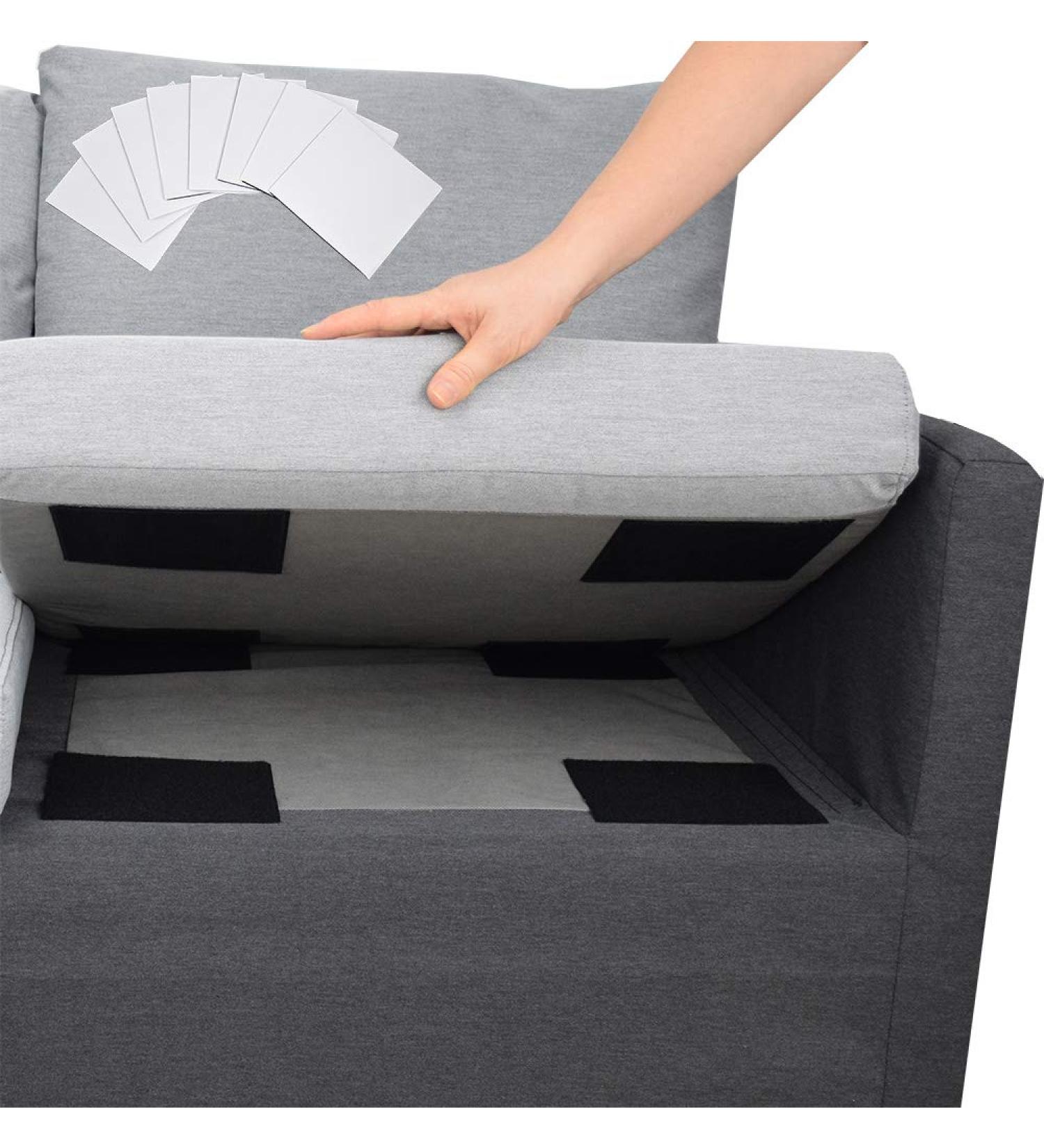 Aobrill Non Slip Cushion Pad  Hook Loop Tape for Reduce Couch Cushions Sliding (6 x 6 inch)- (8PCS  Black) 8 Black - Buy Online on GoSupps.com