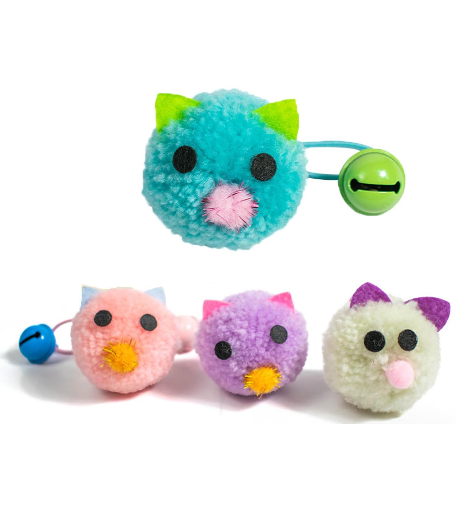 4 Pcs Colorful Cat Toys Balls Soft Cat Balls with Bell Chewing Plush Ball Cats Pom Poms Balls Soft Interactive Cat Balls Toys for Playing Chasing Teeth Grinding Chewing Training - Buy Online on GoSupps.com