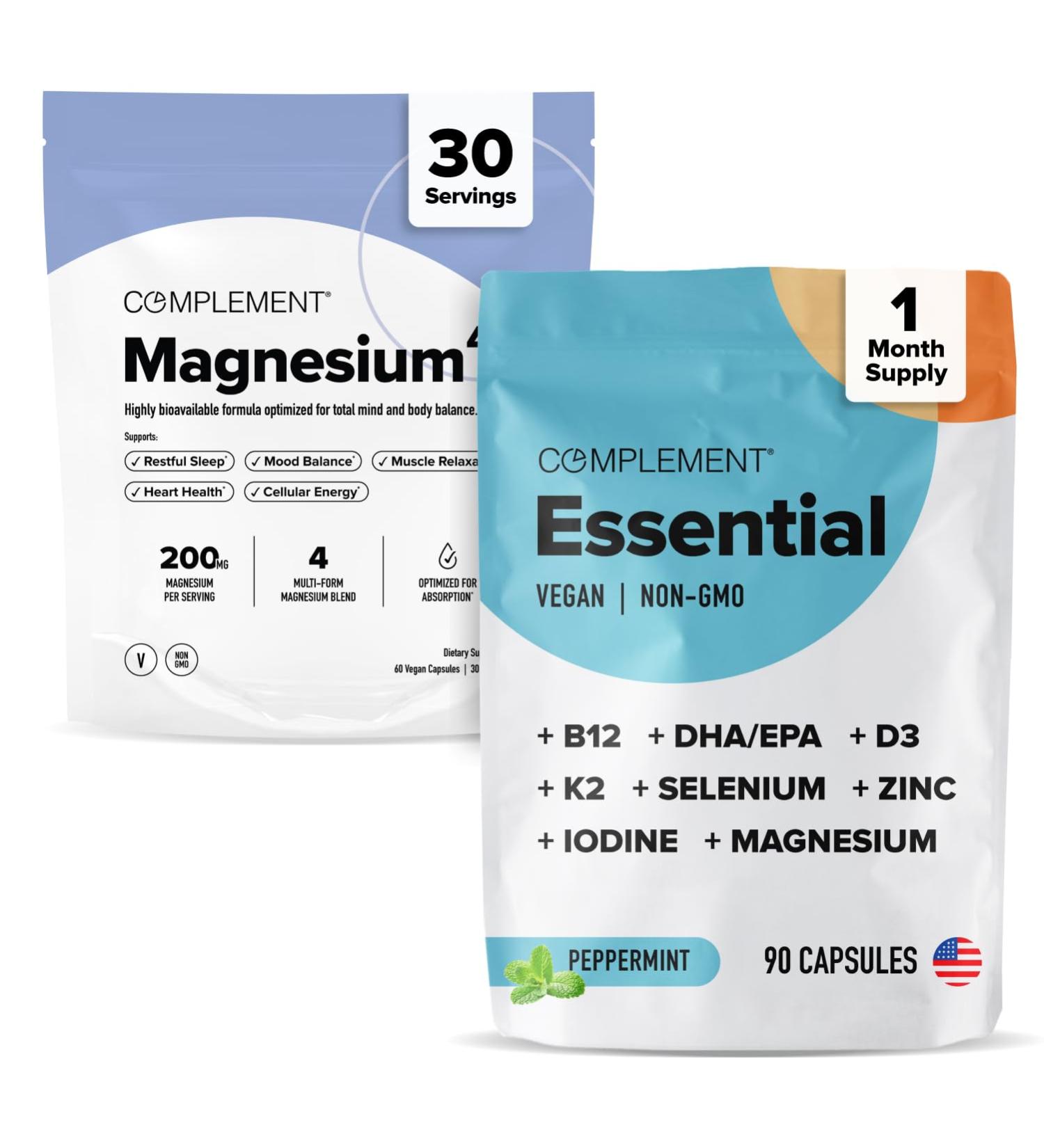 Complement Essential & Magnesium Bundle | Complete Vegan Multivitamin + Stress & Recovery Support - Buy Online on GoSupps.com