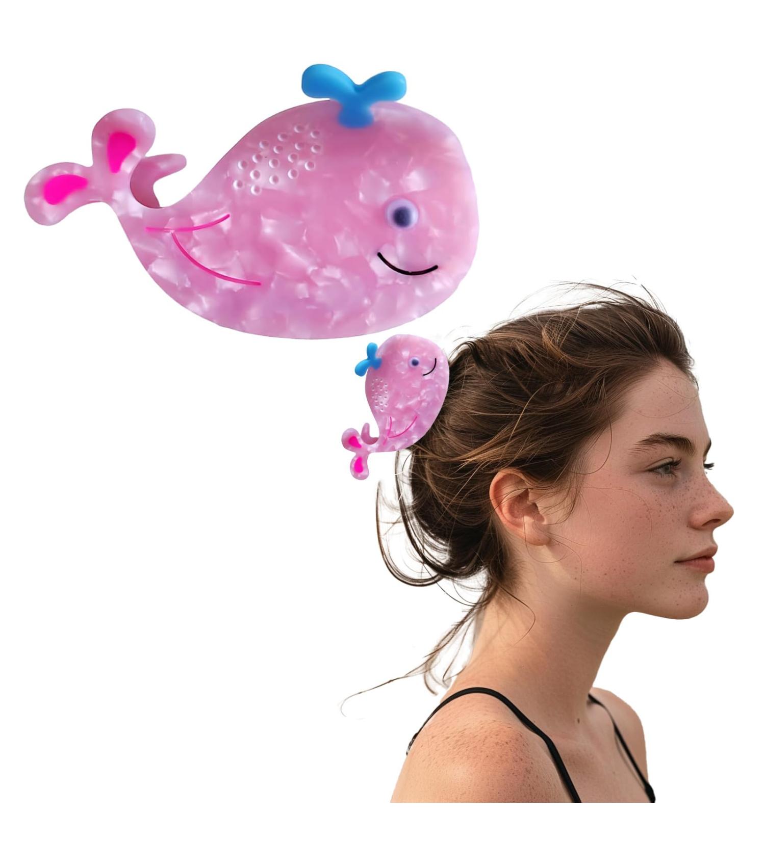 Cute Pink Whale Hair Claw Clips for Women Girls Small Acetate Hair Clip Strong Hold Non-Slip Grip for Thick or Thin Hair Adorable Ocean Animal Hair Accessories Perfect for Summer Gifts for Her - Buy Online on GoSupps.com